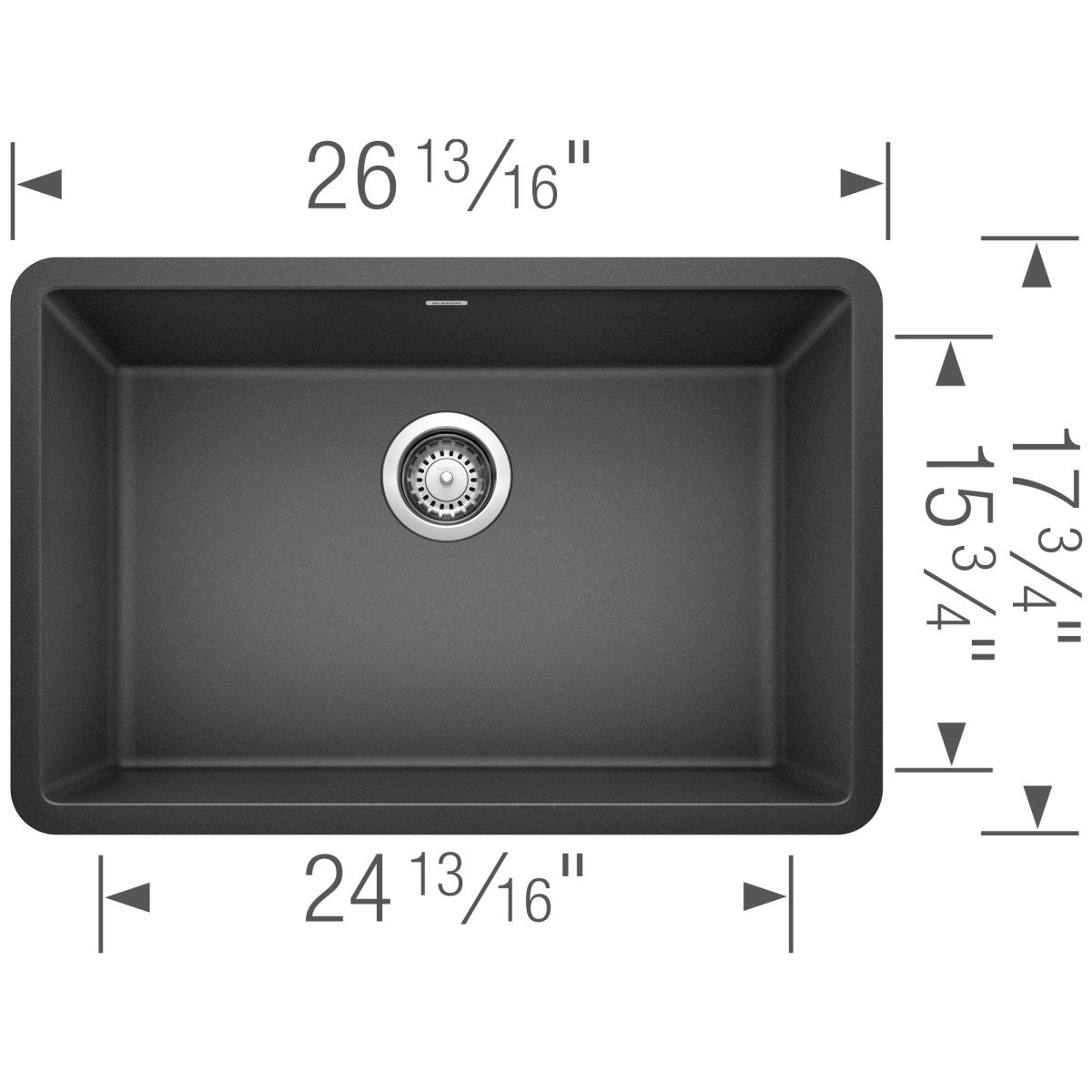 Blanco Precis 27 inch Single Bowl Silgranit Undermount Kitchen Sink - BUILDMYPLACE
