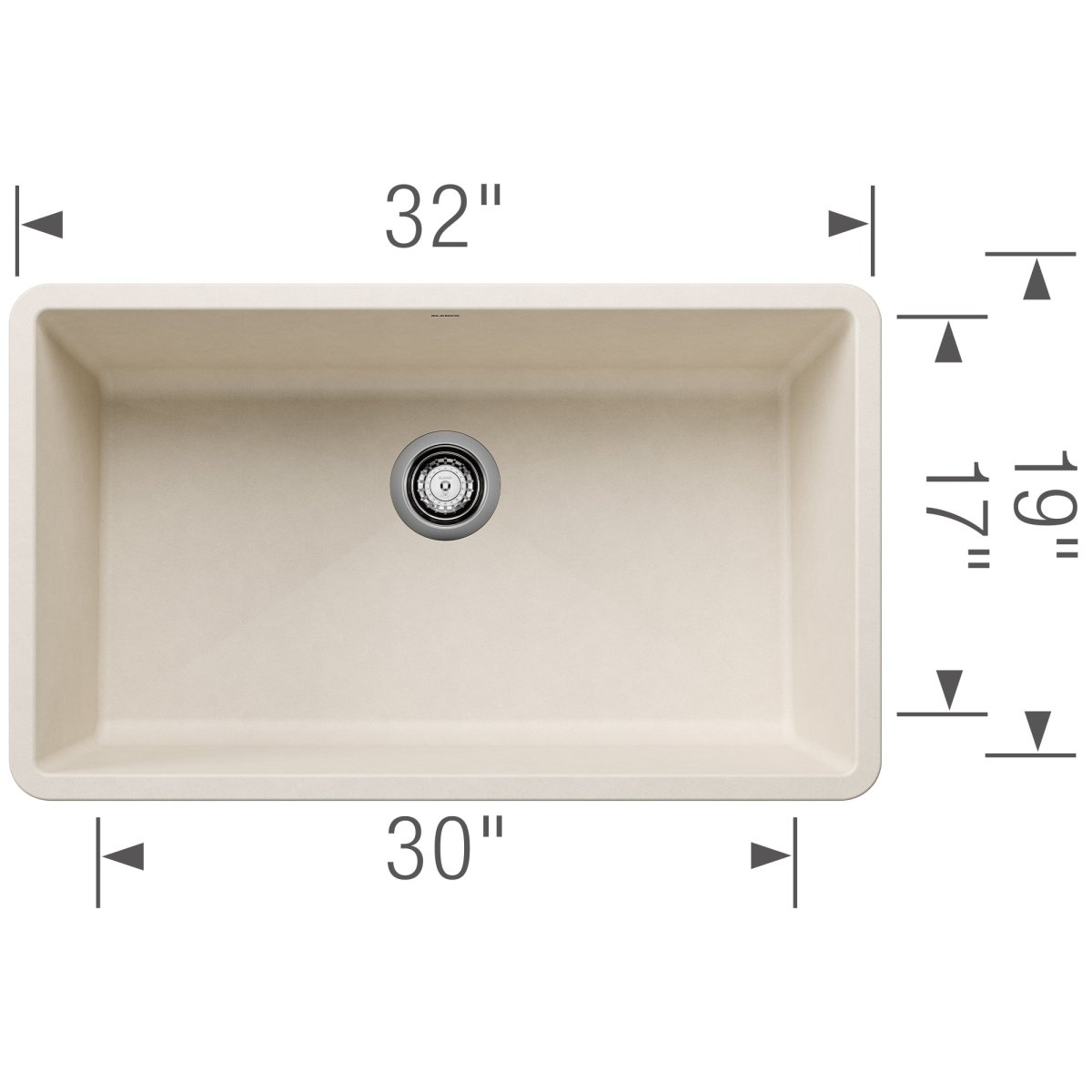 Blanco Precis 32 Inch Super Single Bowl Silgranit Undermount Kitchen Sink - BUILDMYPLACE