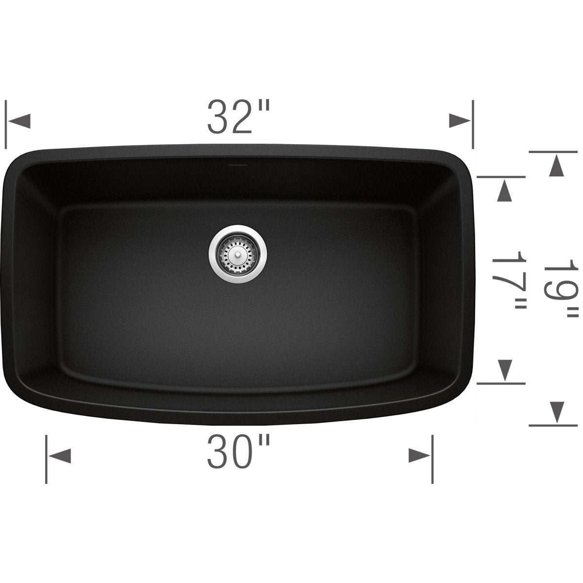 Blanco Valea 32 Inch Silgranit Super Single Bowl Undermount Kitchen Sink - BUILDMYPLACE