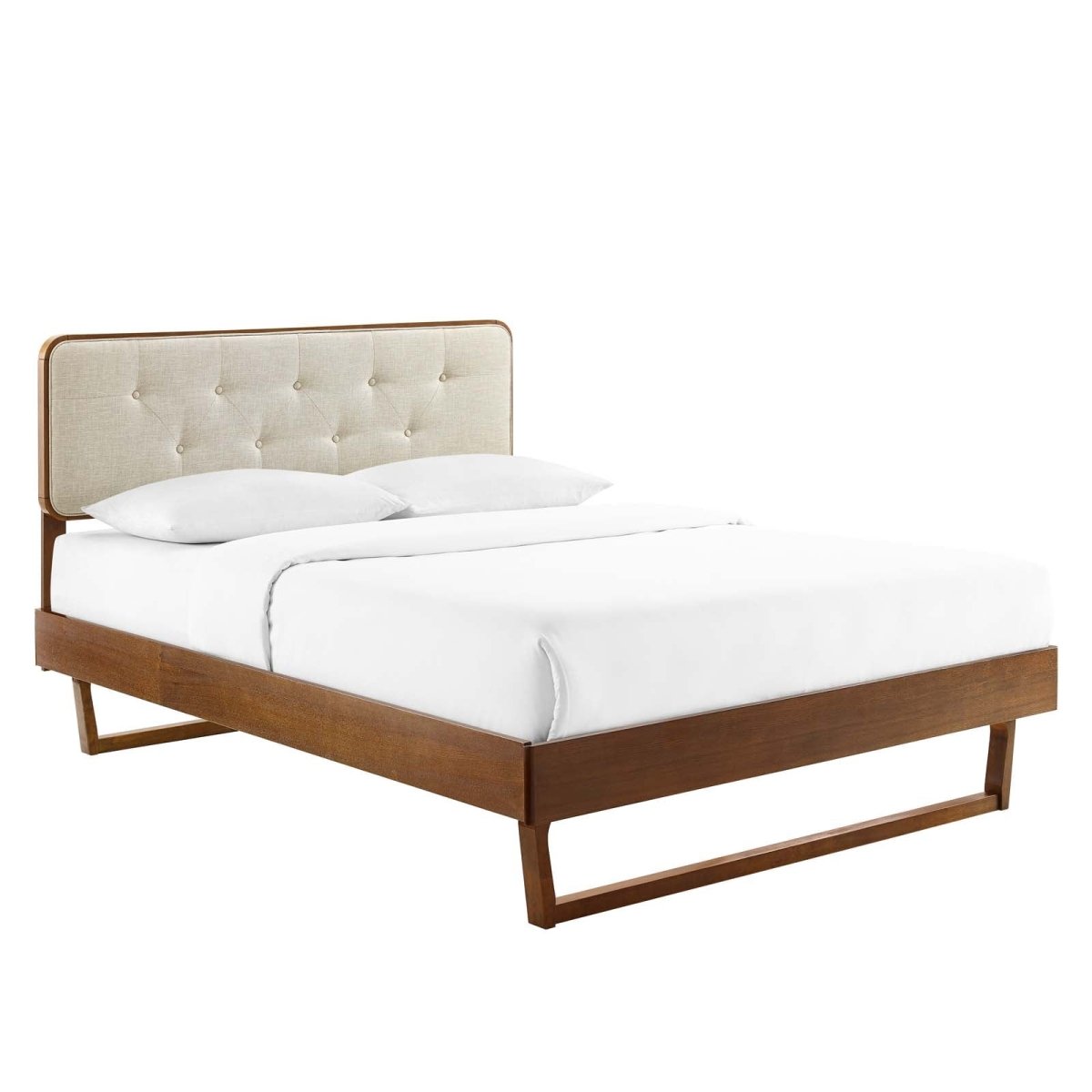 Bridgette Twin Wood Platform Bed With Angular Frame - BUILDMYPLACE