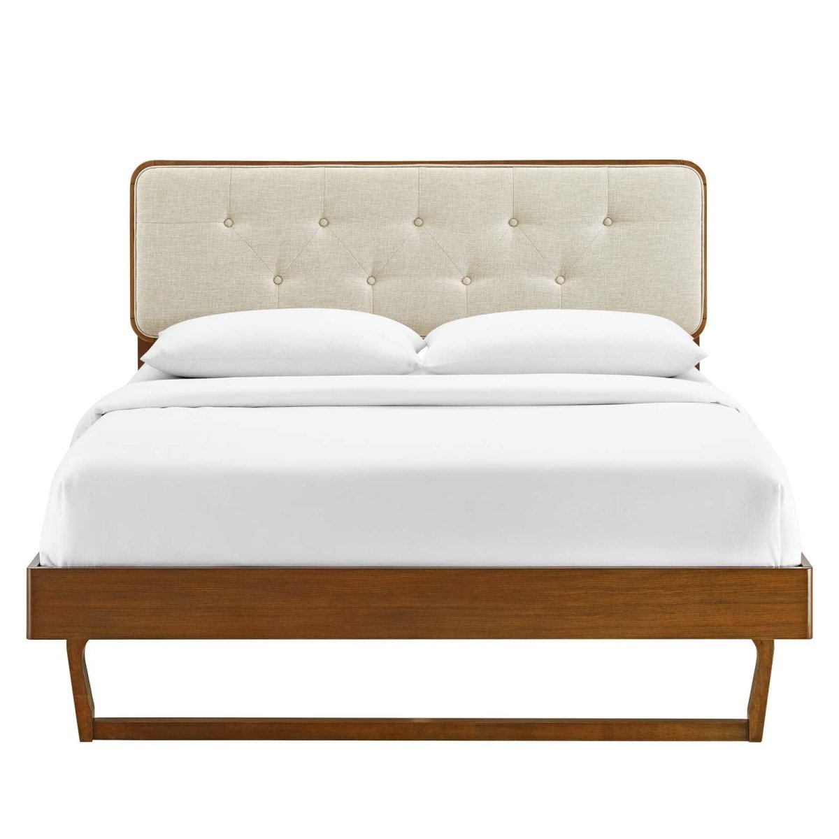 Bridgette Twin Wood Platform Bed With Angular Frame - BUILDMYPLACE