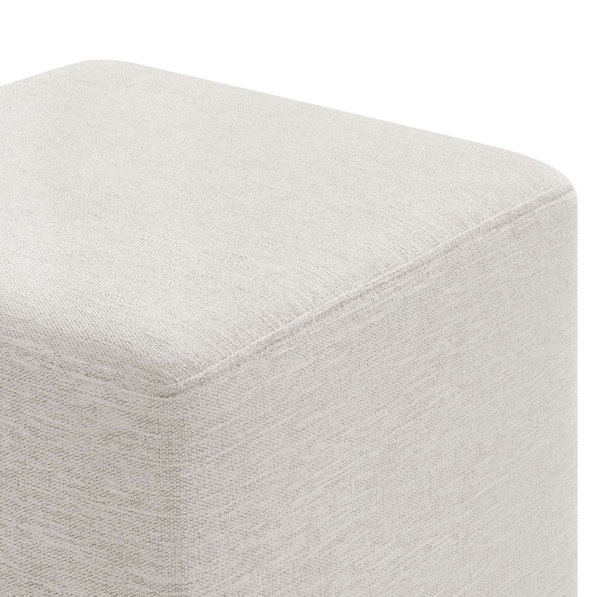 Callum 17" Square Woven Heathered Fabric Upholstered Ottoman - BUILDMYPLACE