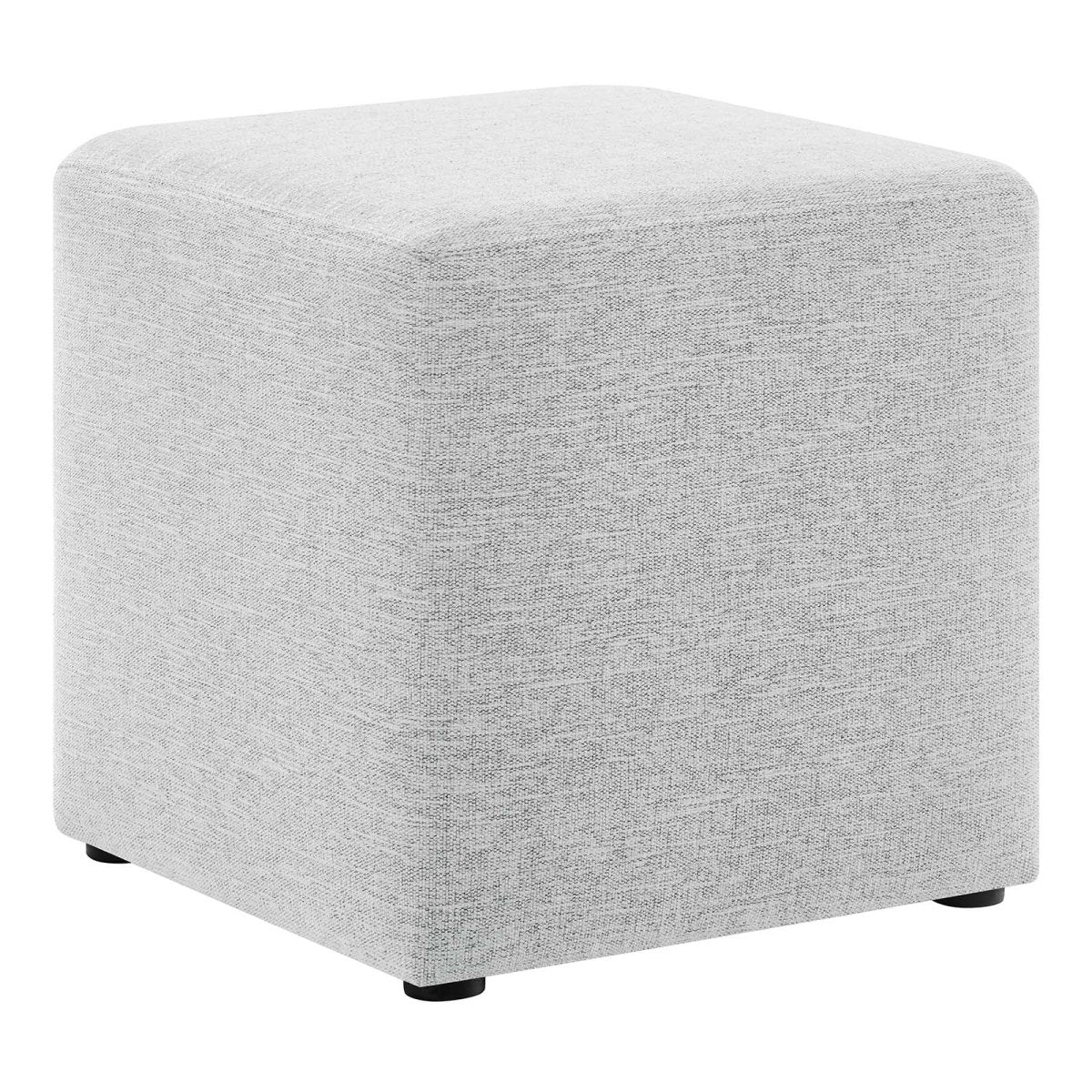 Callum 17" Square Woven Heathered Fabric Upholstered Ottoman - BUILDMYPLACE