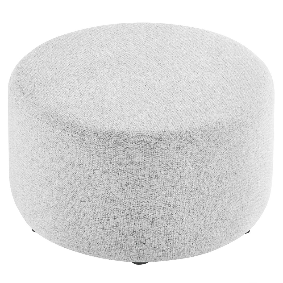Callum Large 29" Round Woven Heathered Fabric Upholstered Ottoman - BUILDMYPLACE