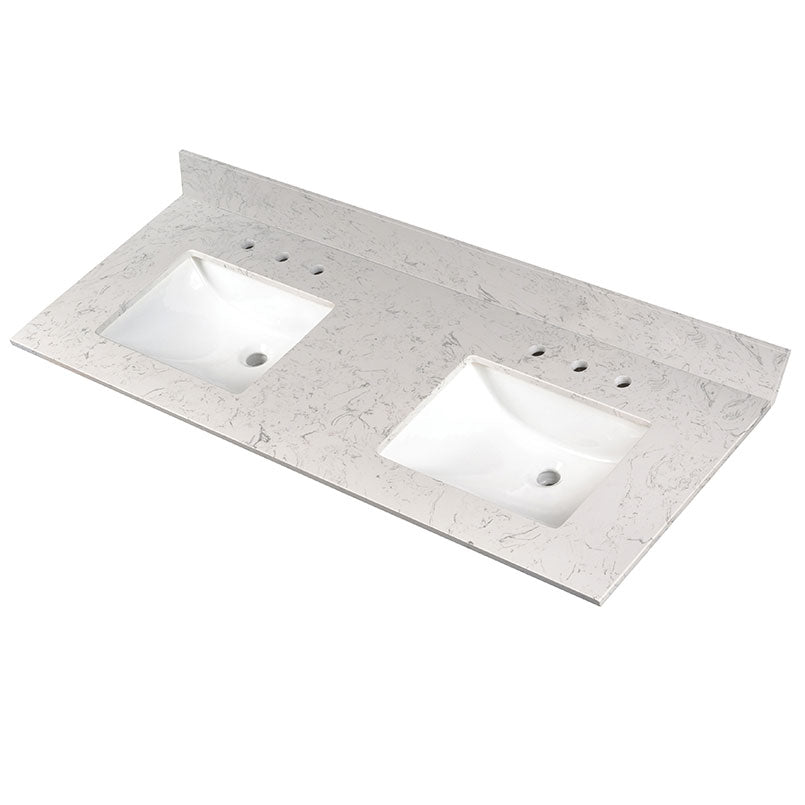 Carrara Sky Vanity Top With Sink - BUILDMYPLACE