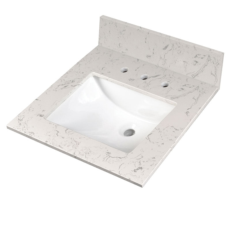 Carrara Sky Vanity Top With Sink - BUILDMYPLACE