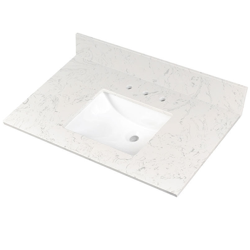Carrara Sky Vanity Top With Sink - BUILDMYPLACE