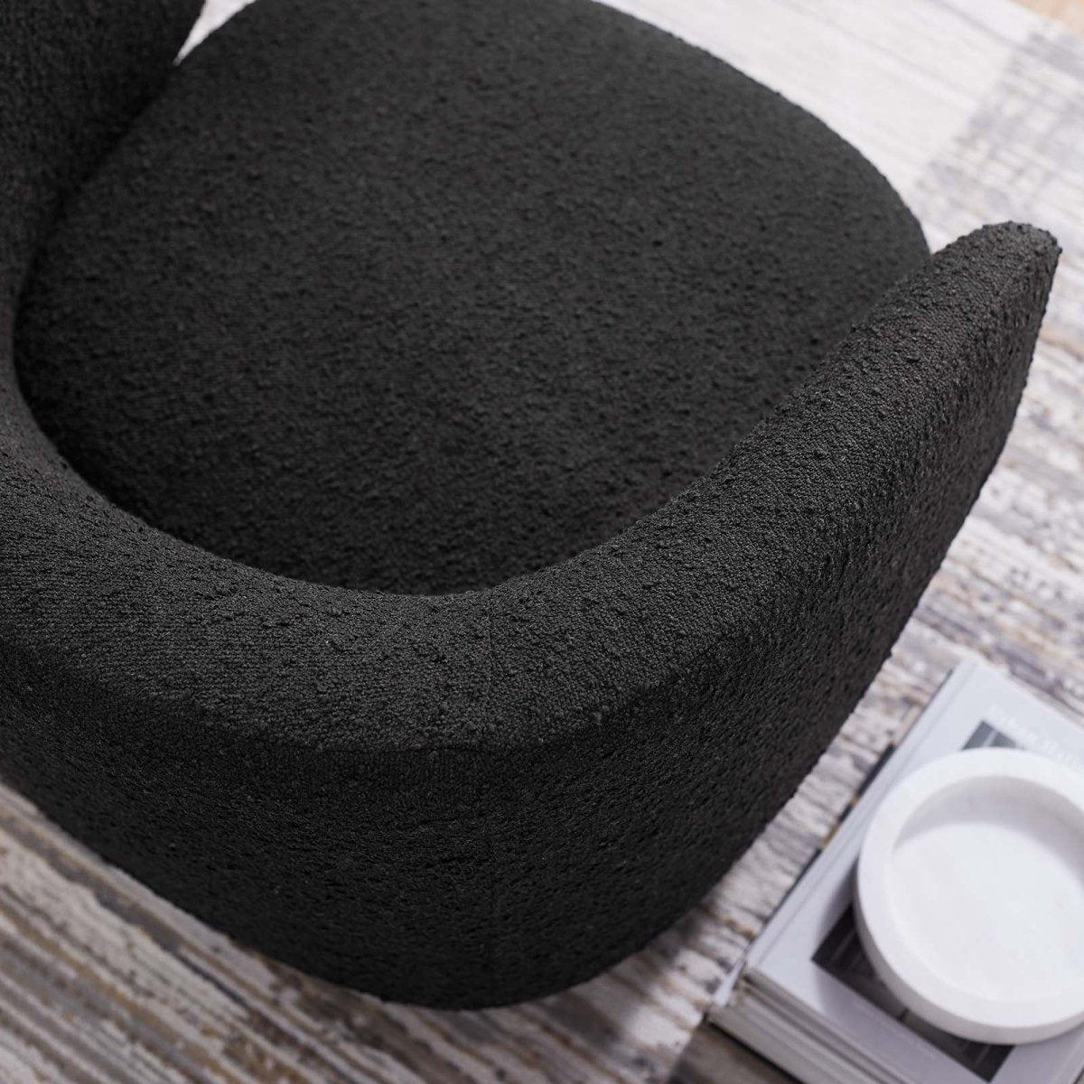 Celestia Boucle Fabric Swivel Chair - BUILDMYPLACE
