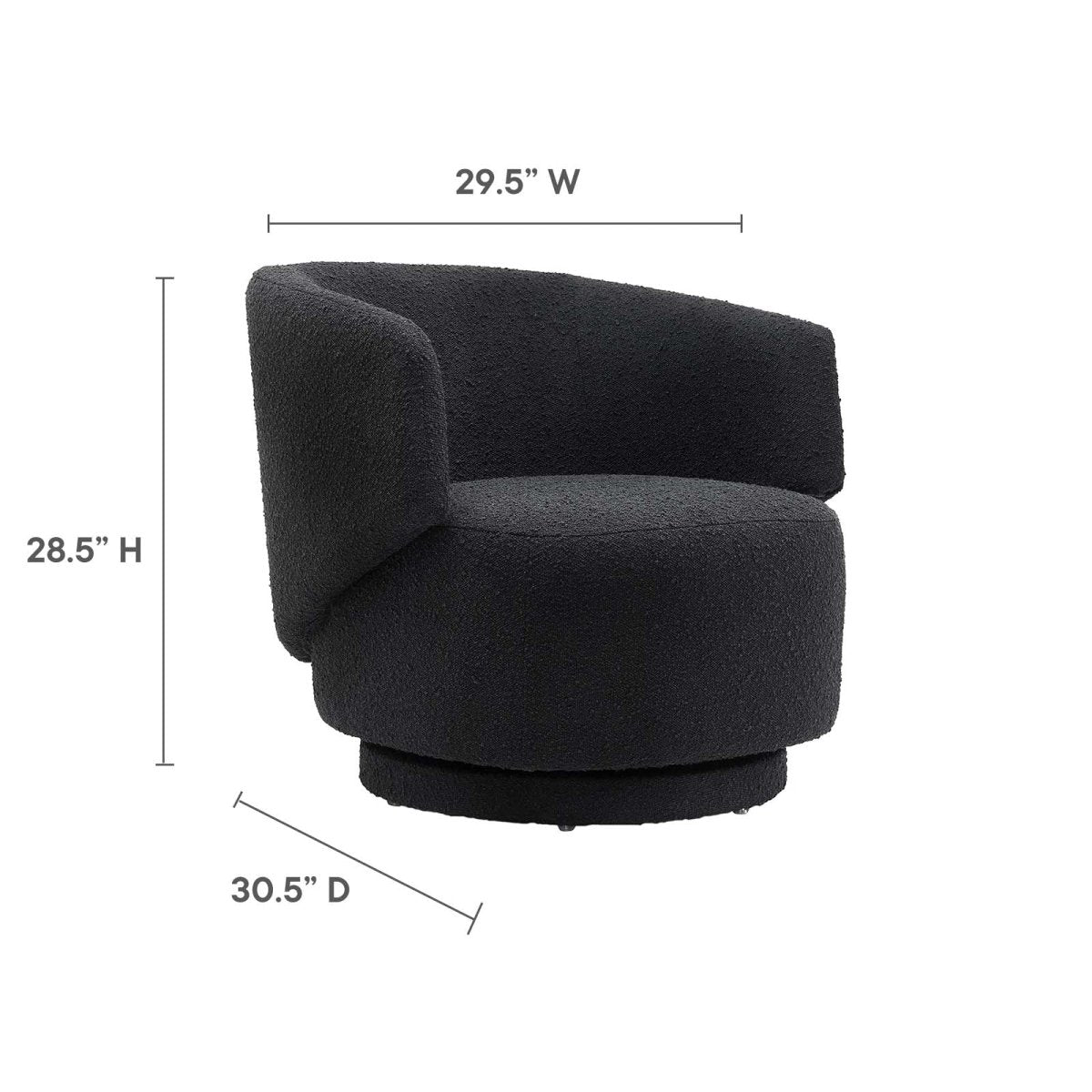Celestia Boucle Fabric Swivel Chair - BUILDMYPLACE