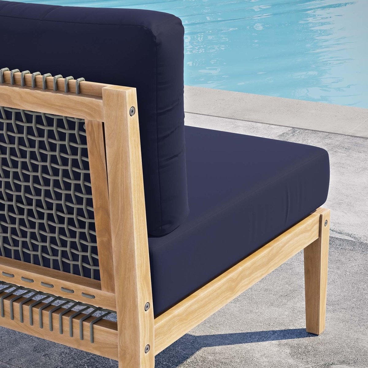 Clearwater Outdoor Patio Teak Wood Armless Chair - BUILDMYPLACE