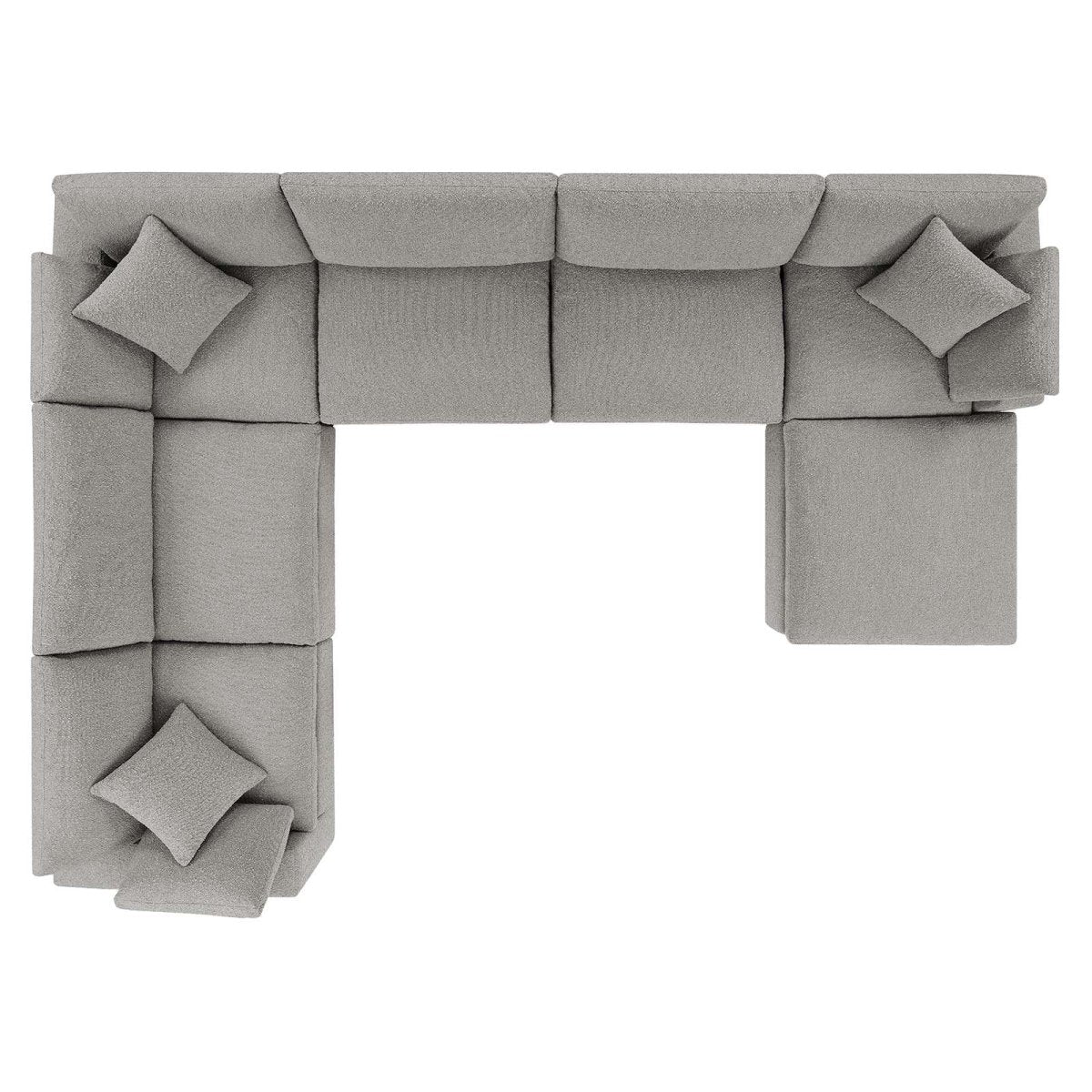 Commix Down Filled Overstuffed Boucle 7 - Piece Sectional Sofa - BUILDMYPLACE