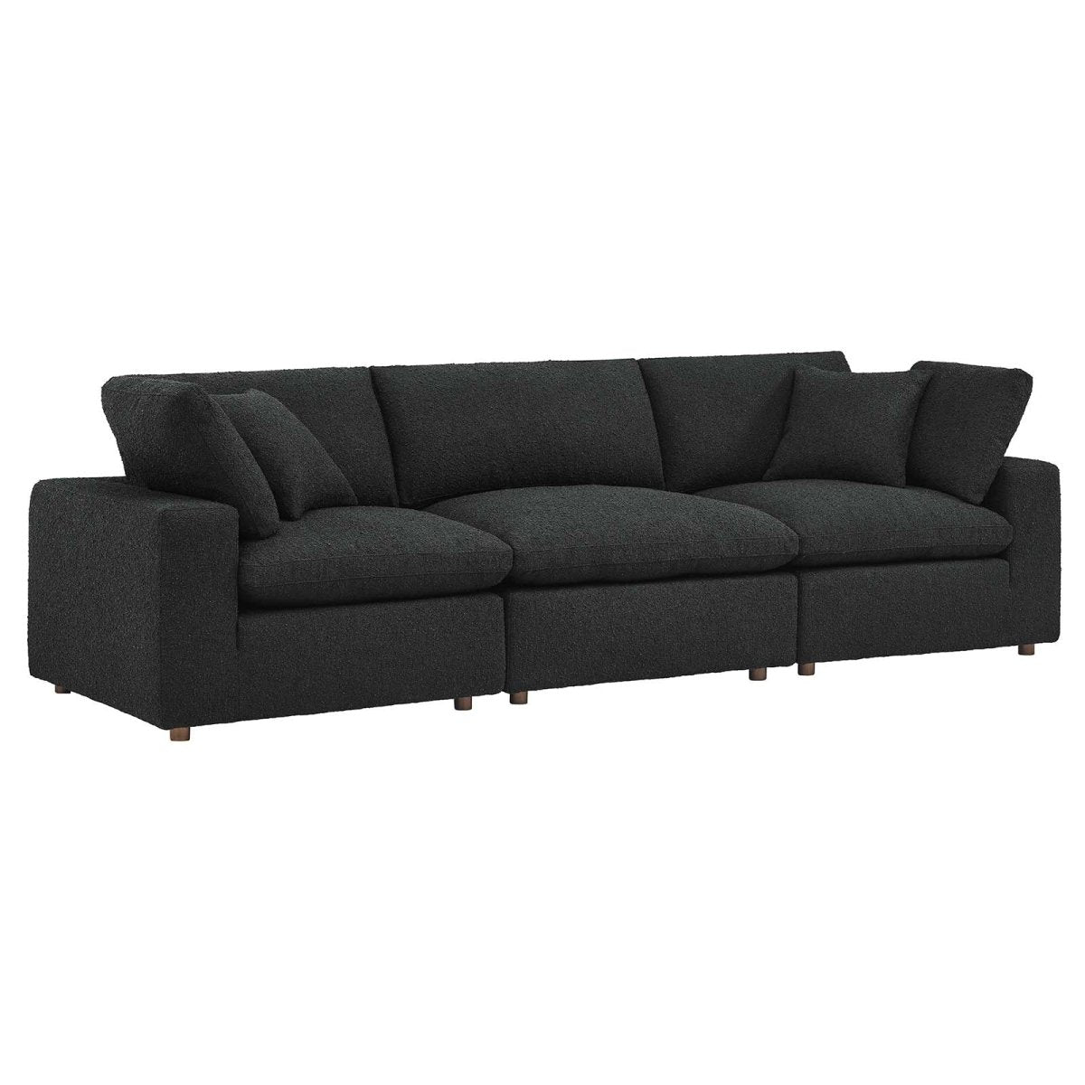 Commix Down Filled Overstuffed Boucle Fabric 3 - Seater Sofa - BUILDMYPLACE