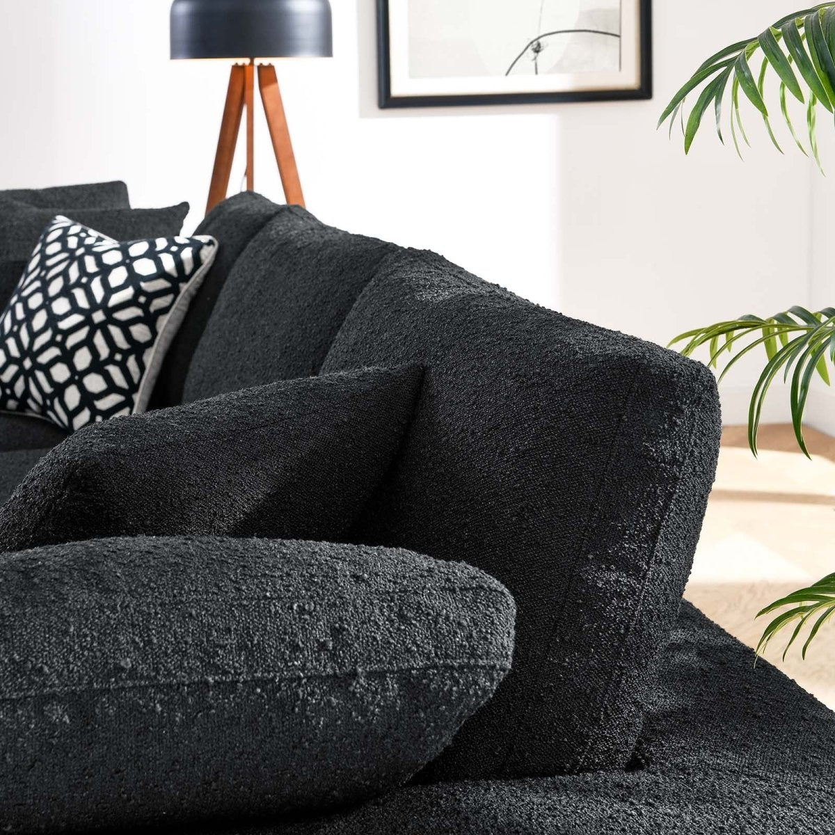 Commix Down Filled Overstuffed Boucle Fabric 3 - Seater Sofa - BUILDMYPLACE