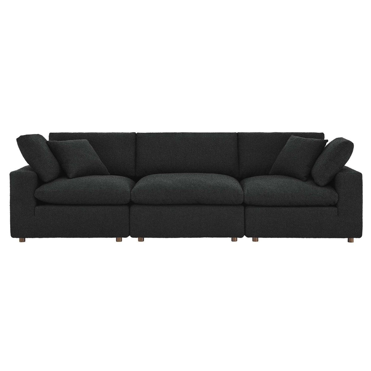 Commix Down Filled Overstuffed Boucle Fabric 3 - Seater Sofa - BUILDMYPLACE