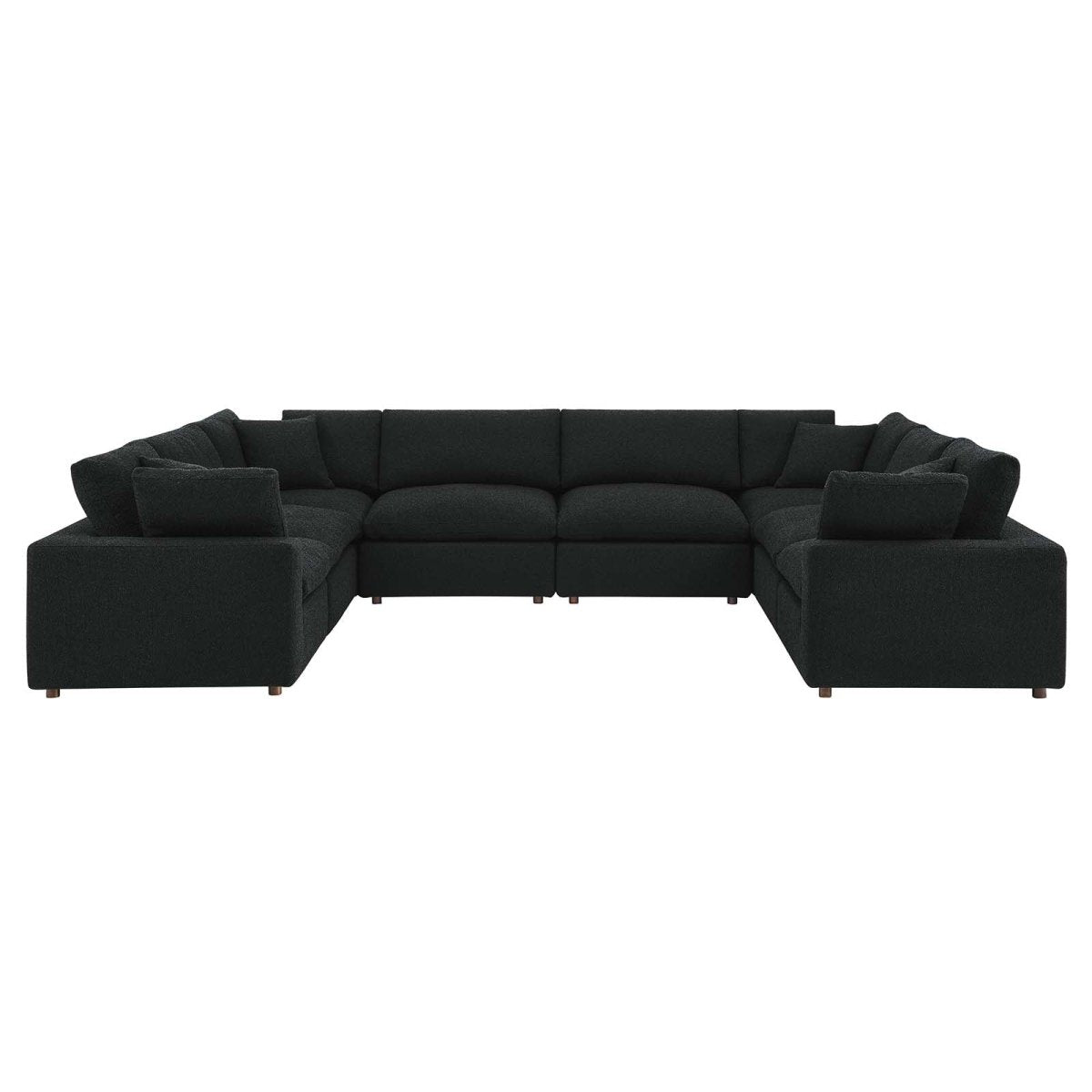Commix Down Filled Overstuffed Boucle Fabric 8 - Piece Sectional Sofa - BUILDMYPLACE