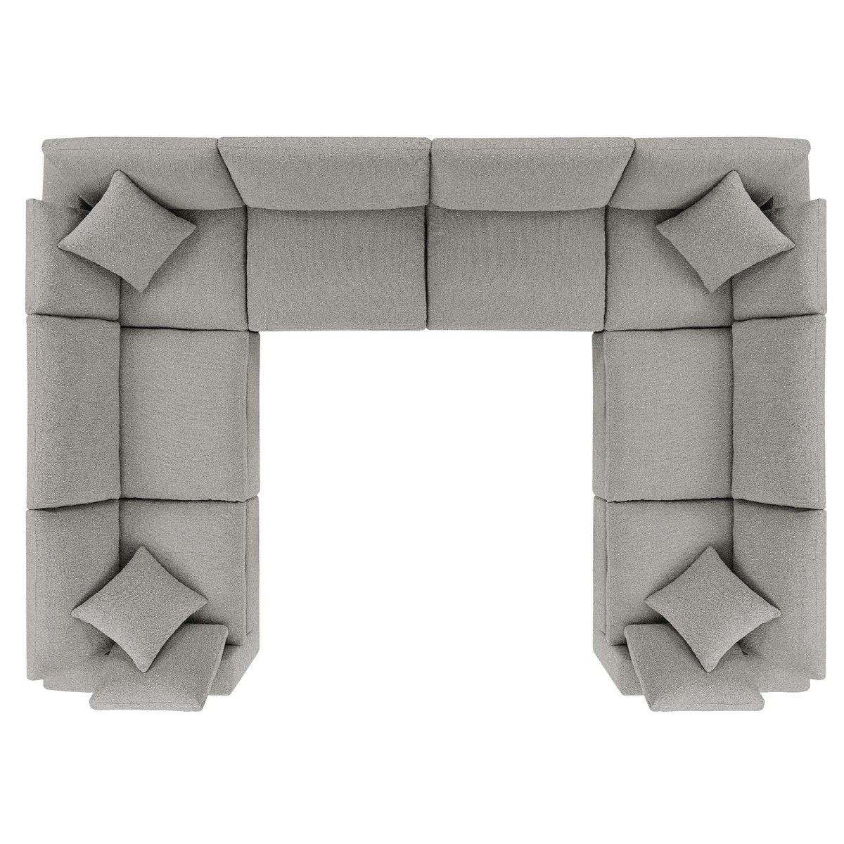 Commix Down Filled Overstuffed Boucle Fabric 8 - Piece Sectional Sofa - BUILDMYPLACE