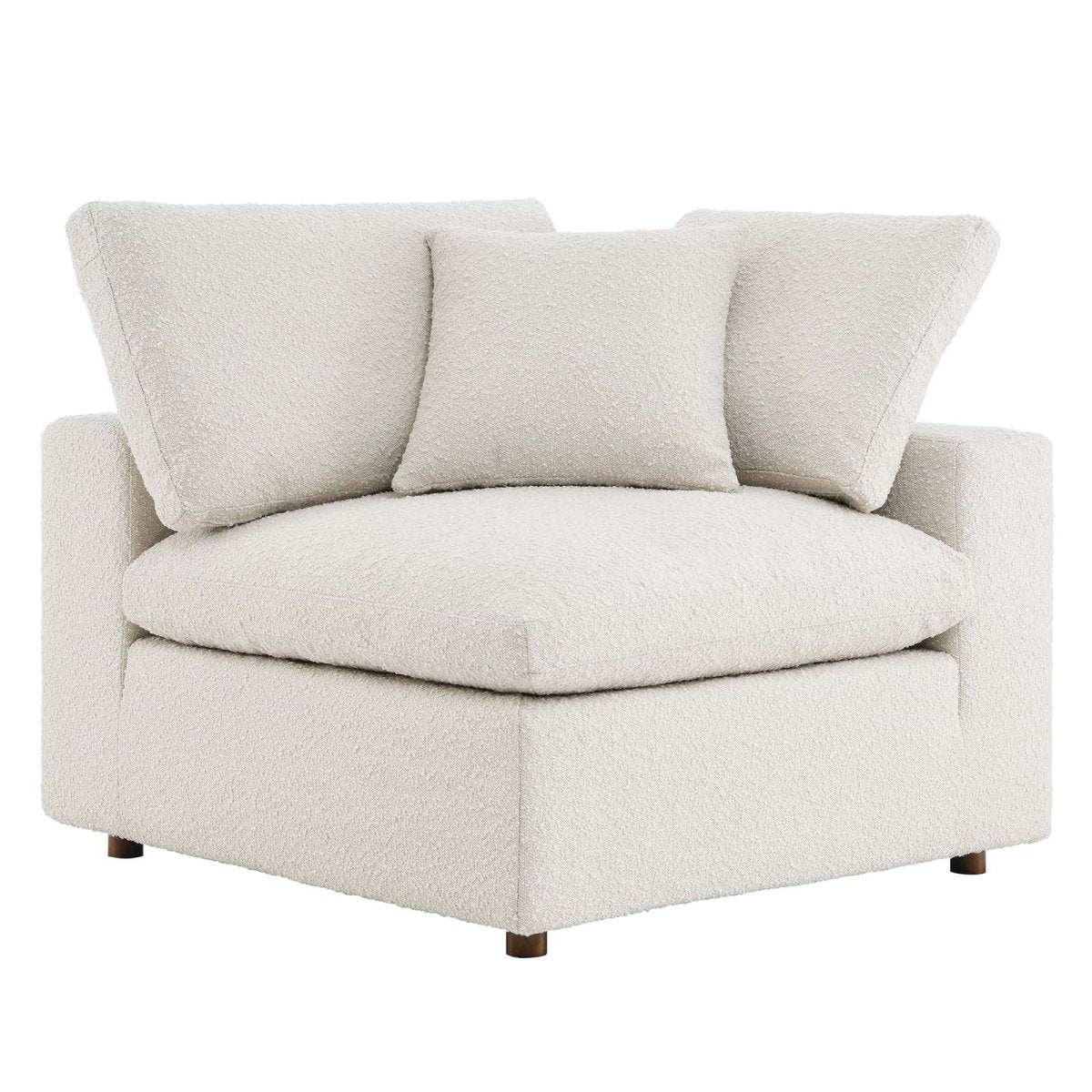 Commix Down Filled Overstuffed Boucle Fabric Corner Chair - BUILDMYPLACE