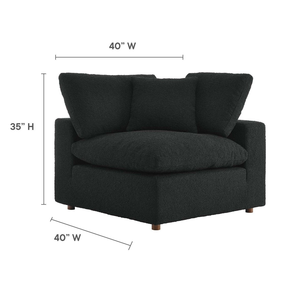 Commix Down Filled Overstuffed Boucle Fabric Corner Chair - BUILDMYPLACE