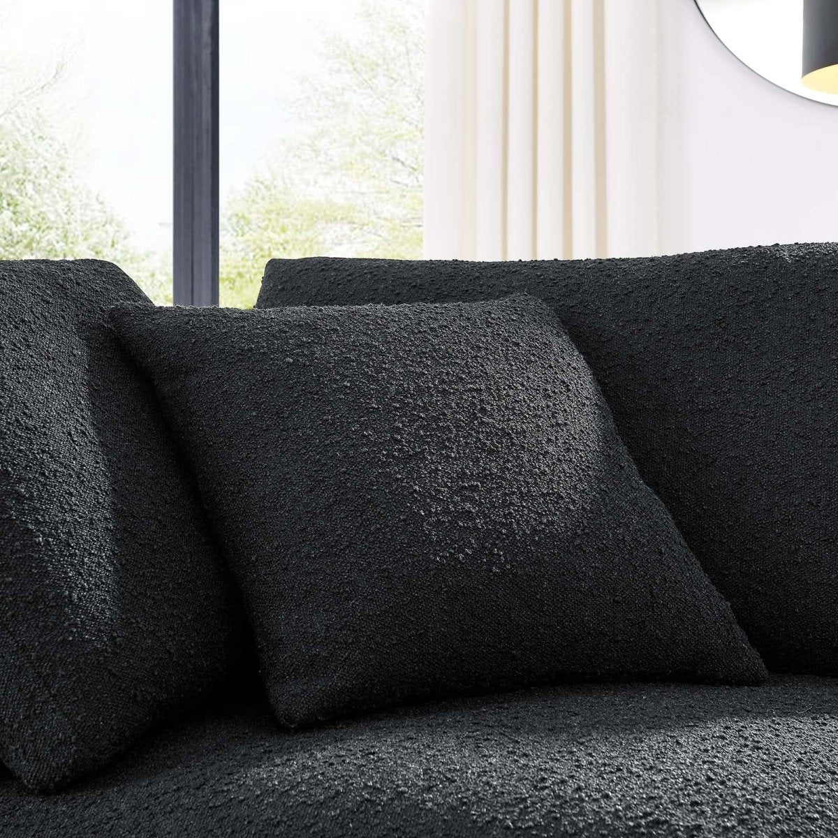 Commix Down Filled Overstuffed Boucle Fabric Corner Chair - BUILDMYPLACE