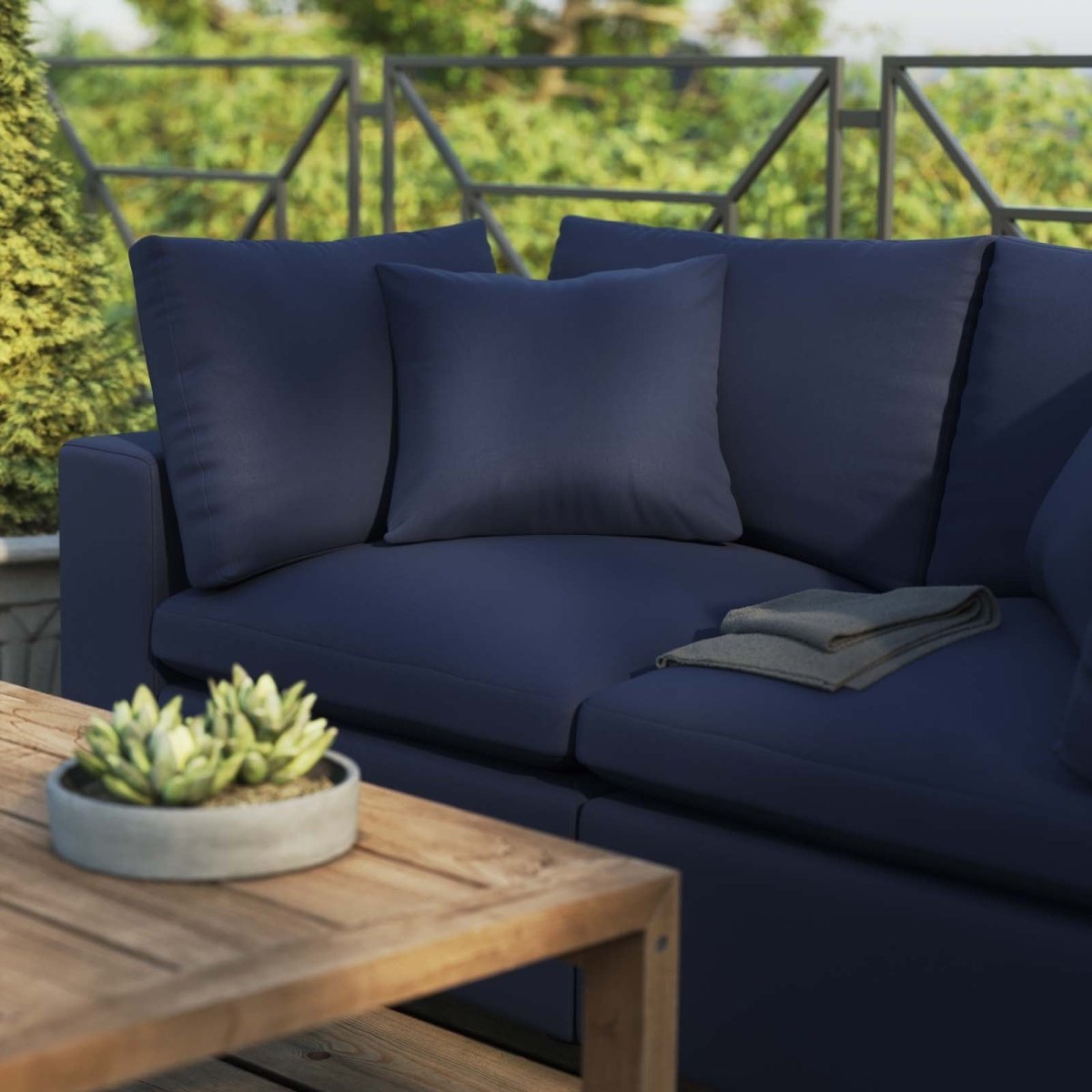 Commix Overstuffed Outdoor Patio Loveseat - BUILDMYPLACE