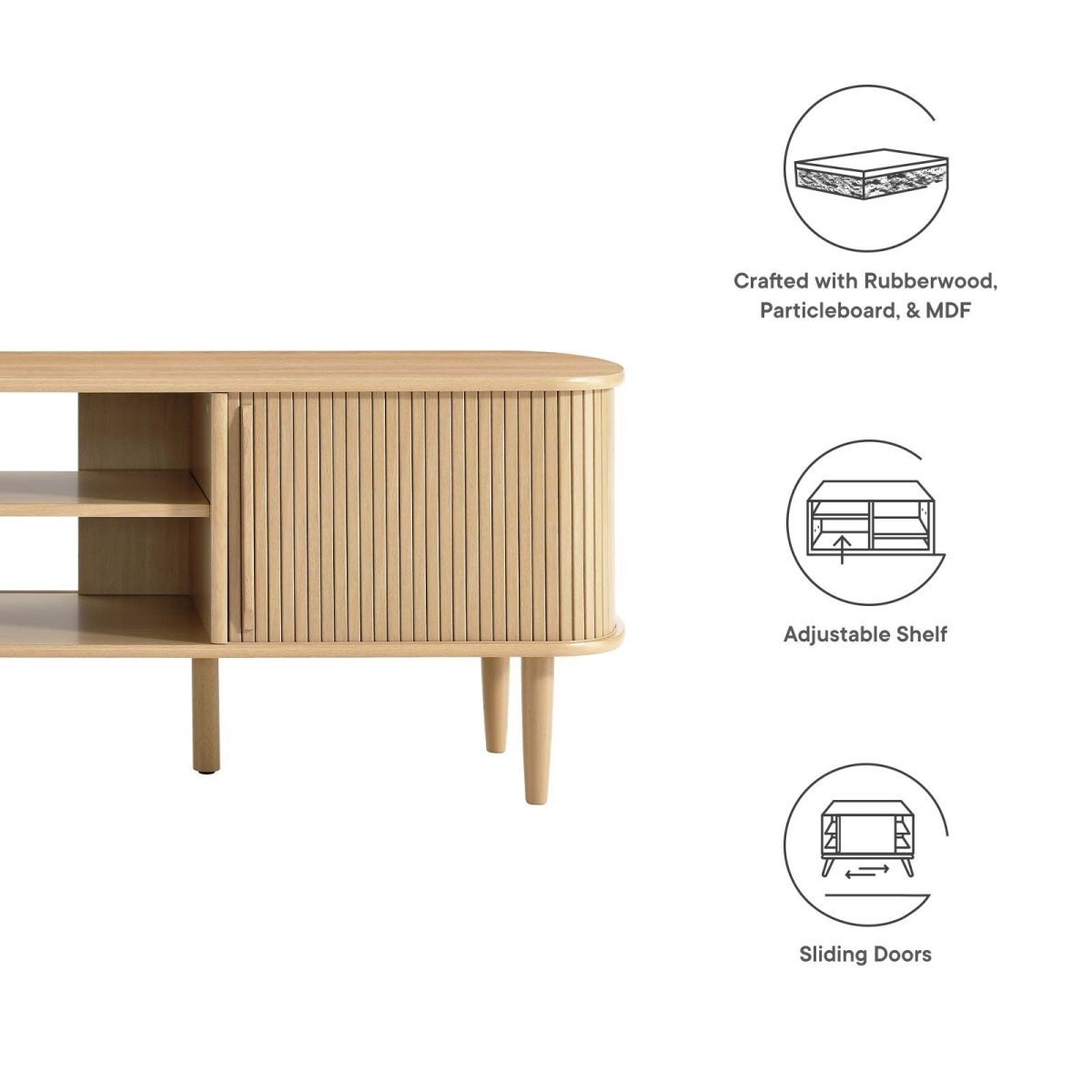 Contour 63" Wood TV Stand - BUILDMYPLACE