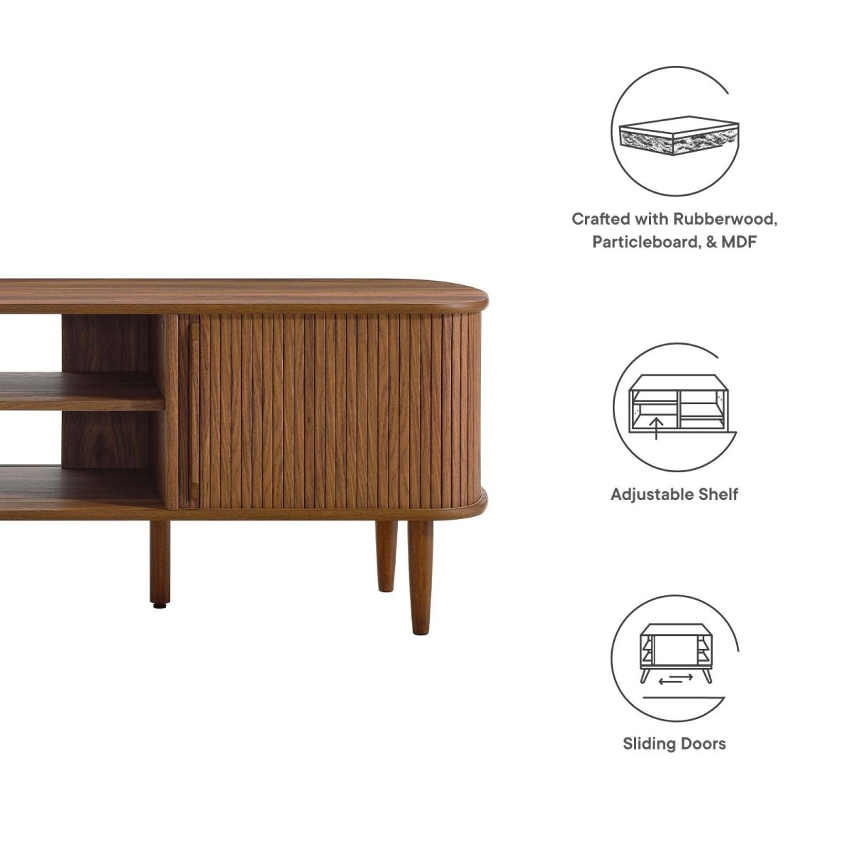 Contour 63" Wood TV Stand - BUILDMYPLACE