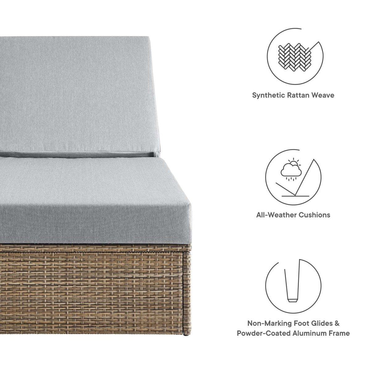 Convene Outdoor Patio Chaise Lounge Chair - BUILDMYPLACE