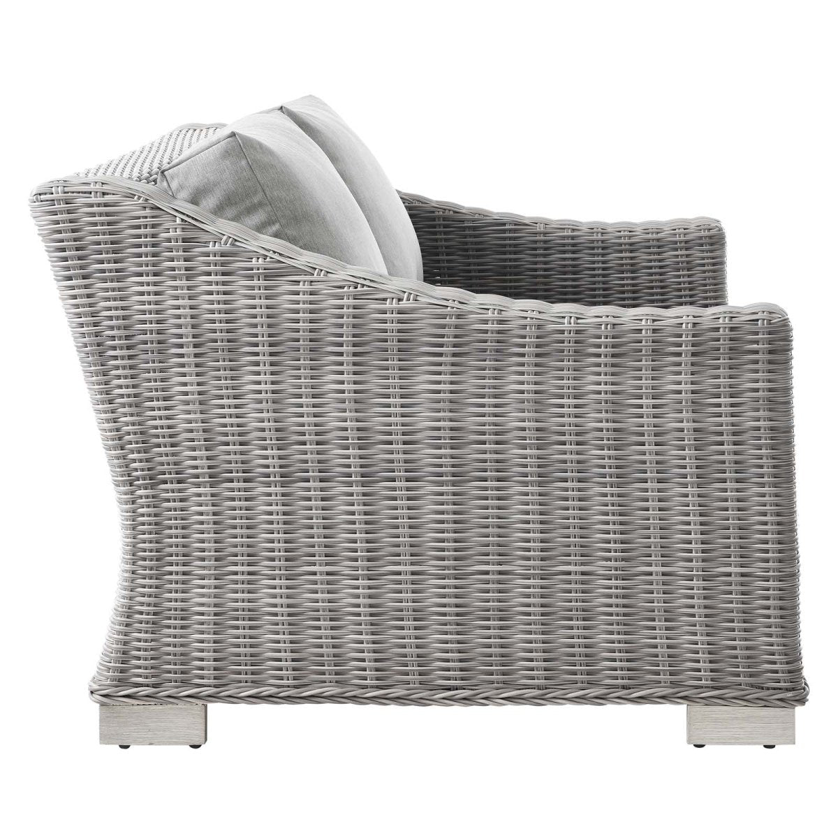 Conway Outdoor Patio Wicker Rattan Loveseat - BUILDMYPLACE