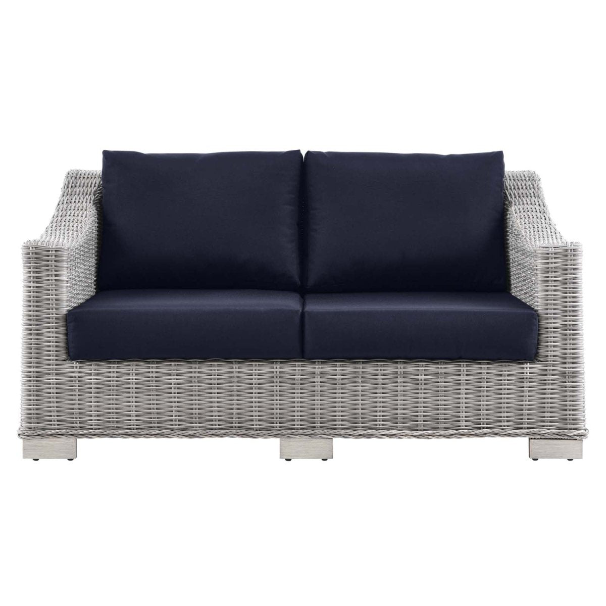 Conway Outdoor Patio Wicker Rattan Loveseat - BUILDMYPLACE