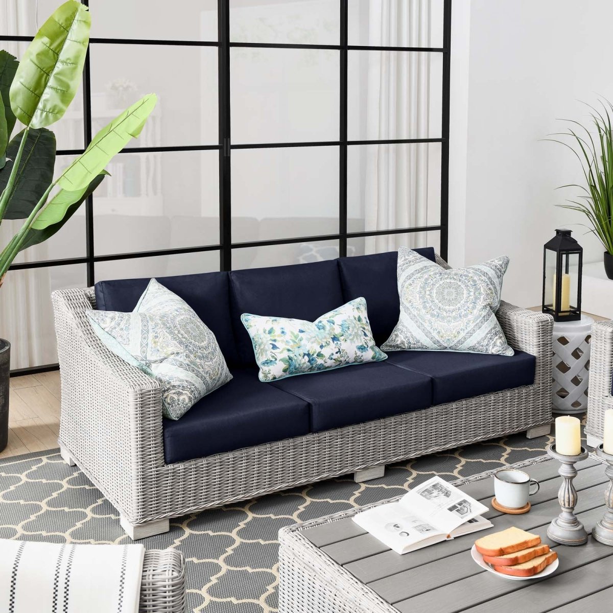 Conway Outdoor Patio Wicker Rattan Sofa - BUILDMYPLACE