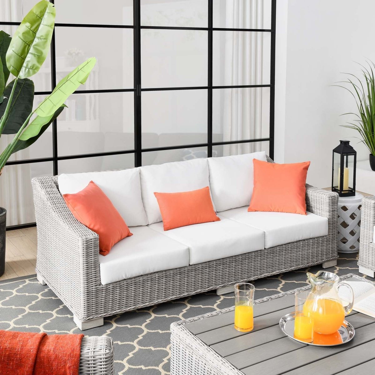 Conway Outdoor Patio Wicker Rattan Sofa - BUILDMYPLACE