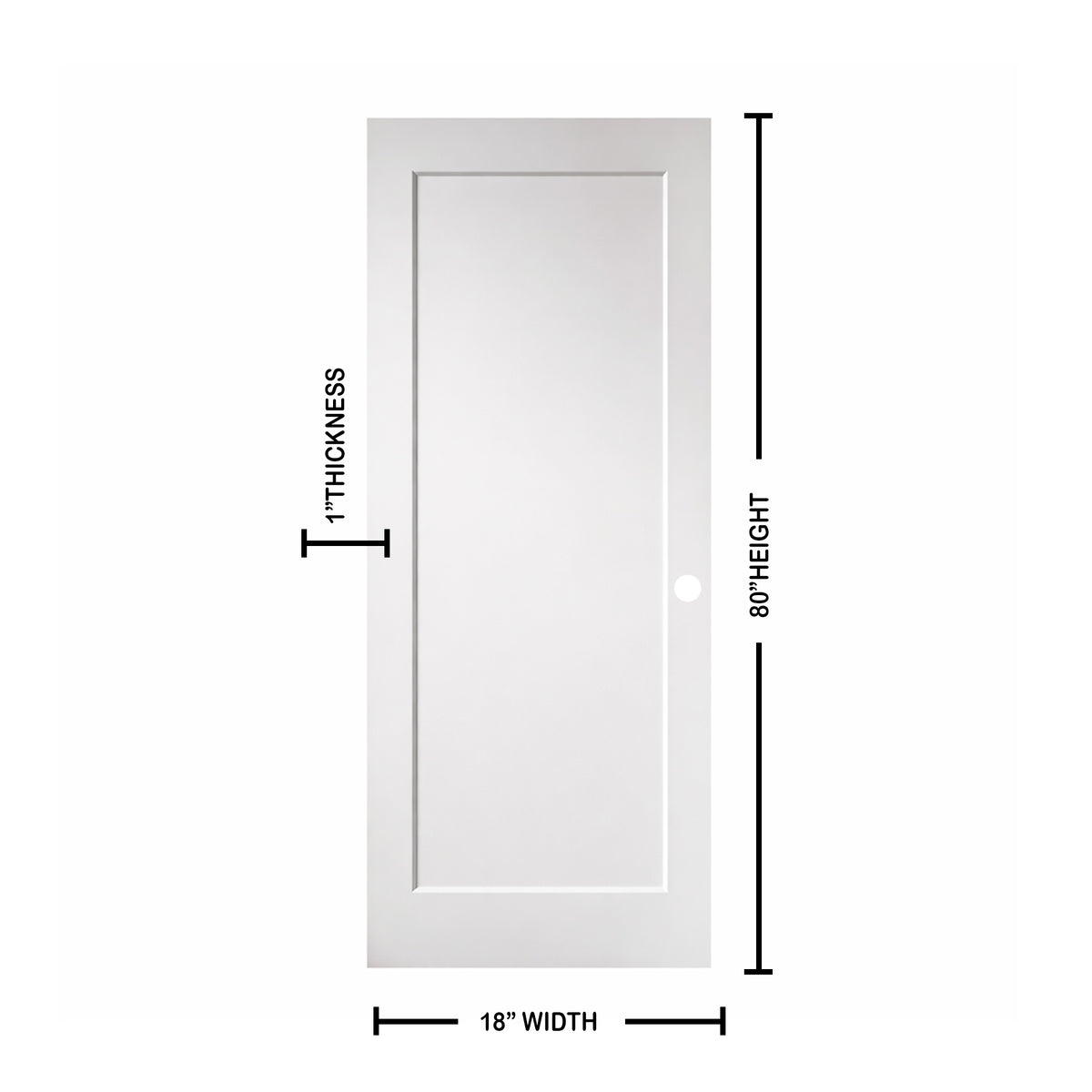 Ivanees 1-Panel Hollow Core Molded Shaker Door Slab - Madison 80 Inch Height