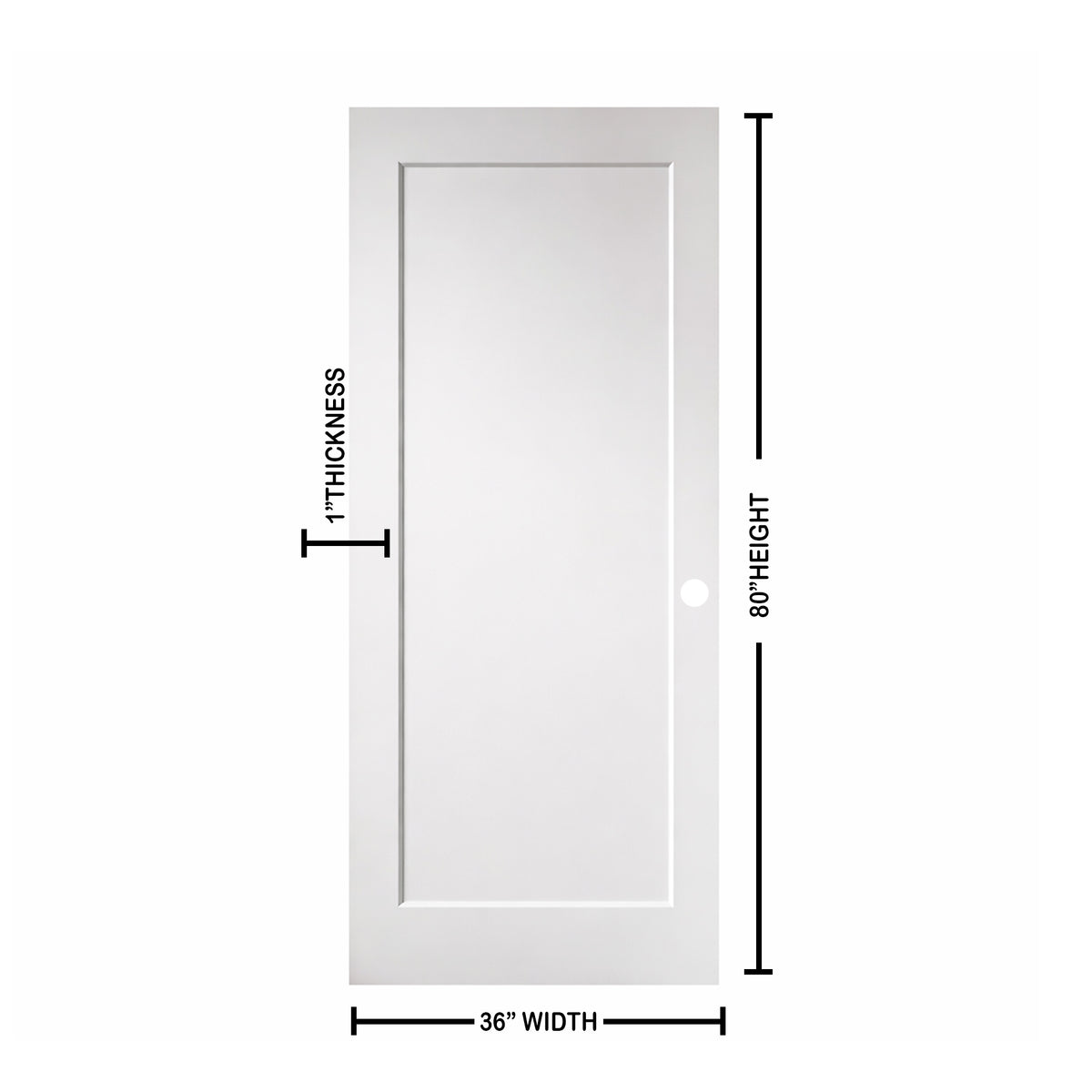 Ivanees 1-Panel Hollow Core Molded Shaker Door Slab - Madison 80 Inch Height