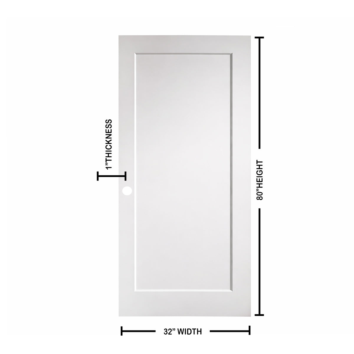 Ivanees 1-Panel Hollow Core Molded Shaker Door Slab - Madison 80 Inch Height