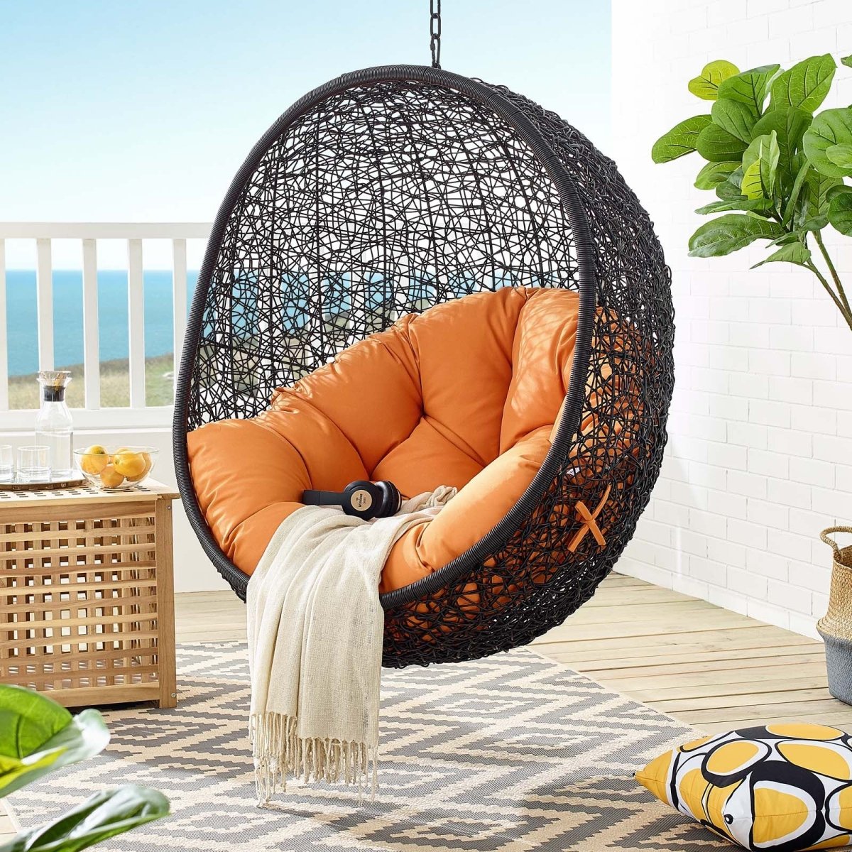Encase Swing Outdoor Patio Lounge Chair Without Stand - BUILDMYPLACE