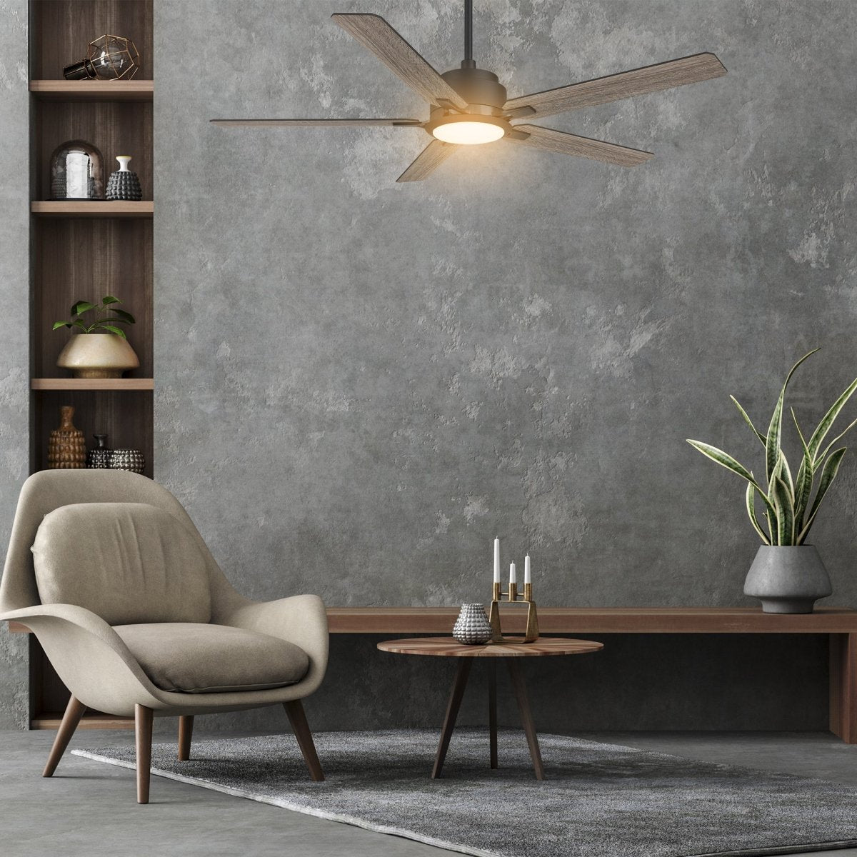 ESPEAR 52 inch 5 - Blade Smart Ceiling Fan with LED Light & Remote - LEDMyPlace