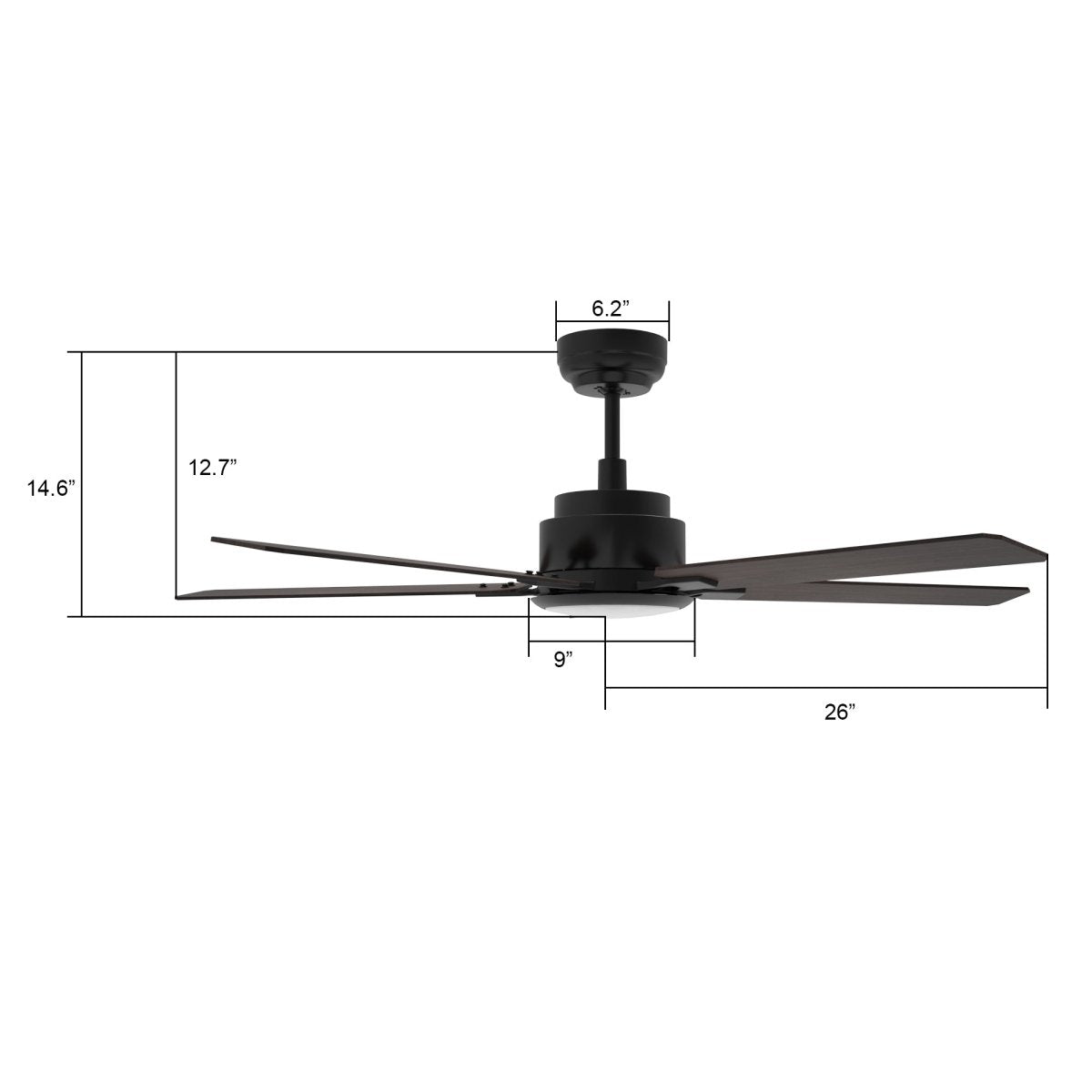 ESPEAR 52 inch 5 - Blade Smart Ceiling Fan with LED Light & Remote - LEDMyPlace