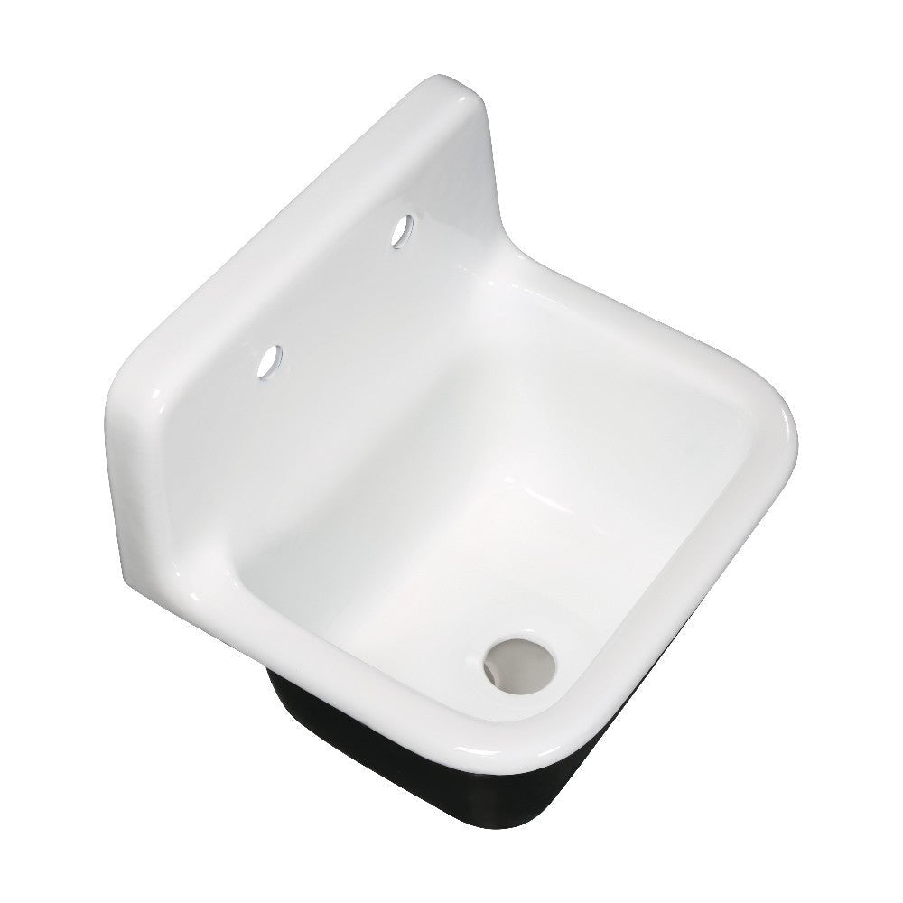 Fauceture Petra Galley 22" Wall Mount Single Bowl Kitchen Sink, White - BUILDMYPLACE