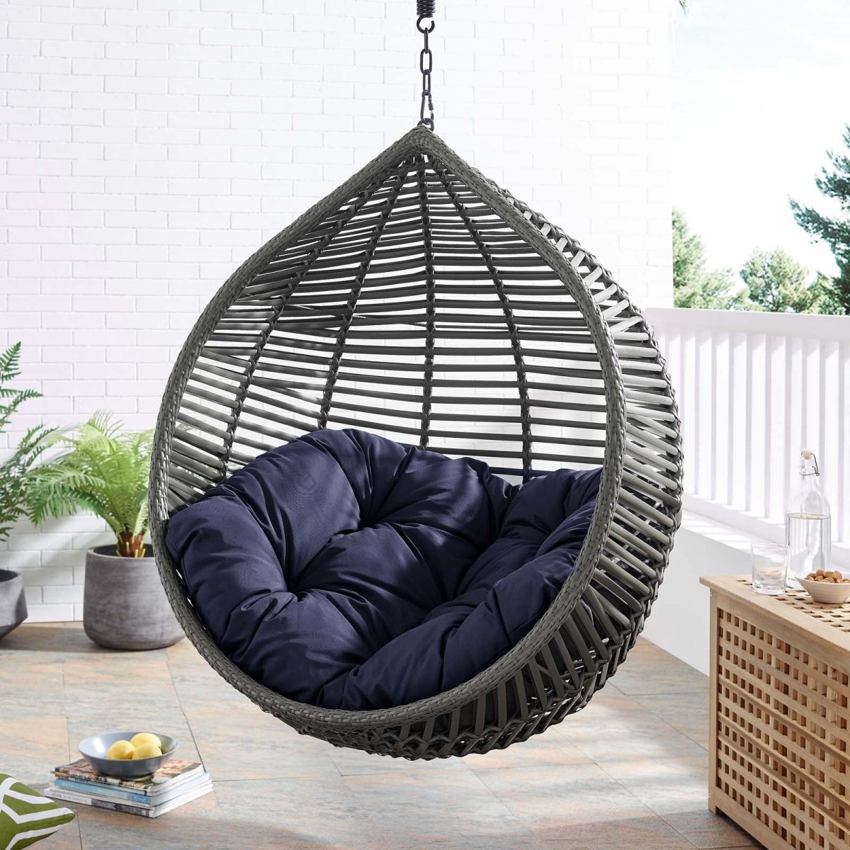 Garner Teardrop Outdoor Patio Swing Chair Without Stand - BUILDMYPLACE