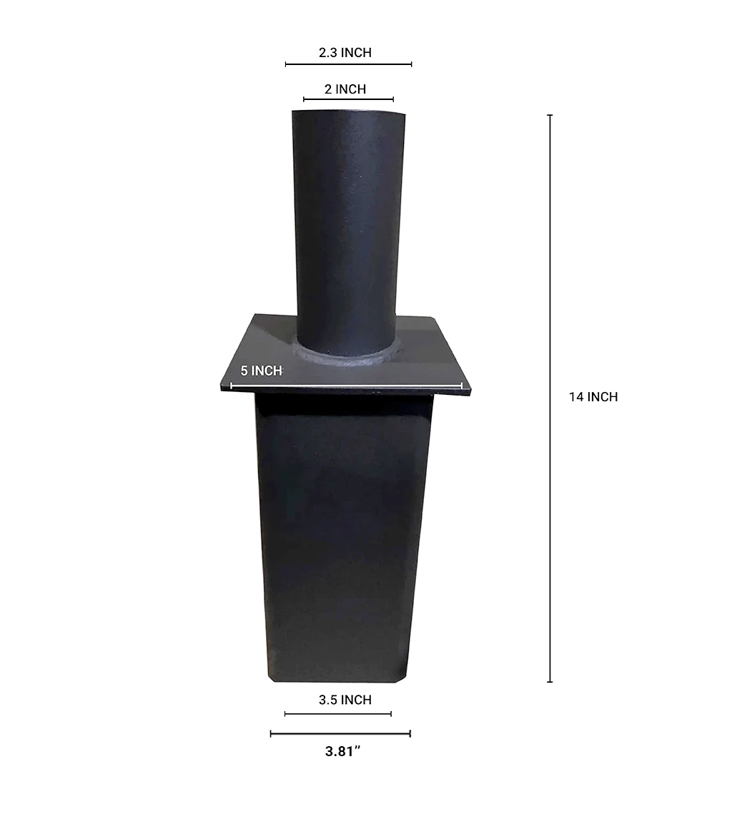 Tenon adaptor for 4 inch square poles