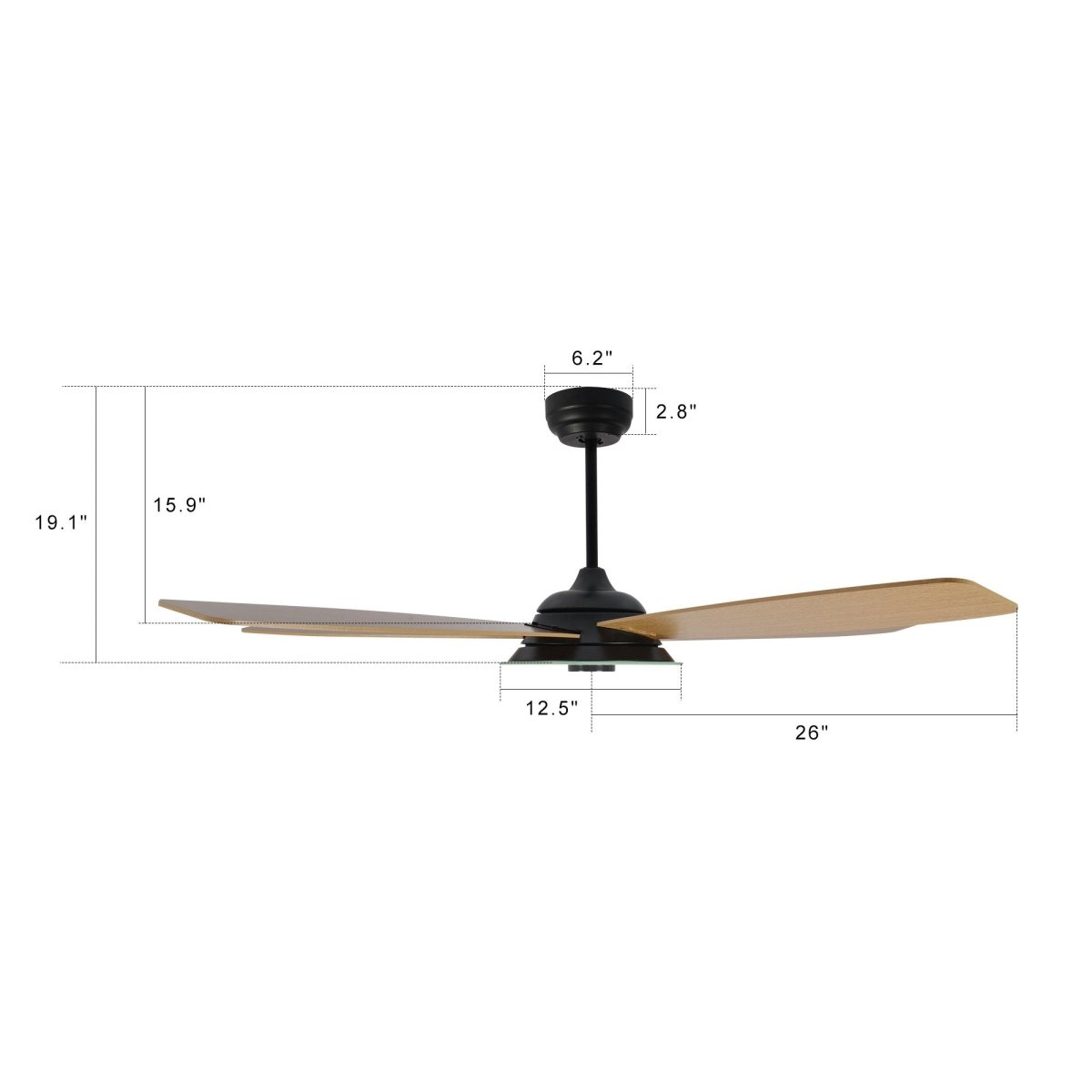 JOURNEY 52 inch 5 - Blade Smart Ceiling Fan with Remote& LED Light - LEDMyPlace