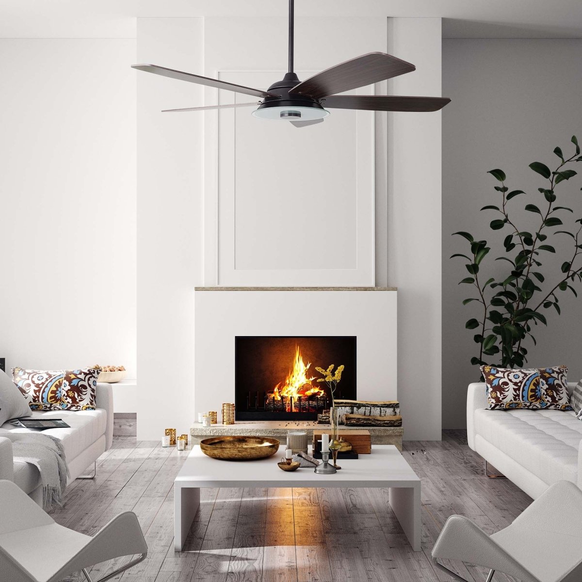JOURNEY 56 inch 5 - Blade Smart Ceiling Fan with Remote & LED Light - LEDMyPlace