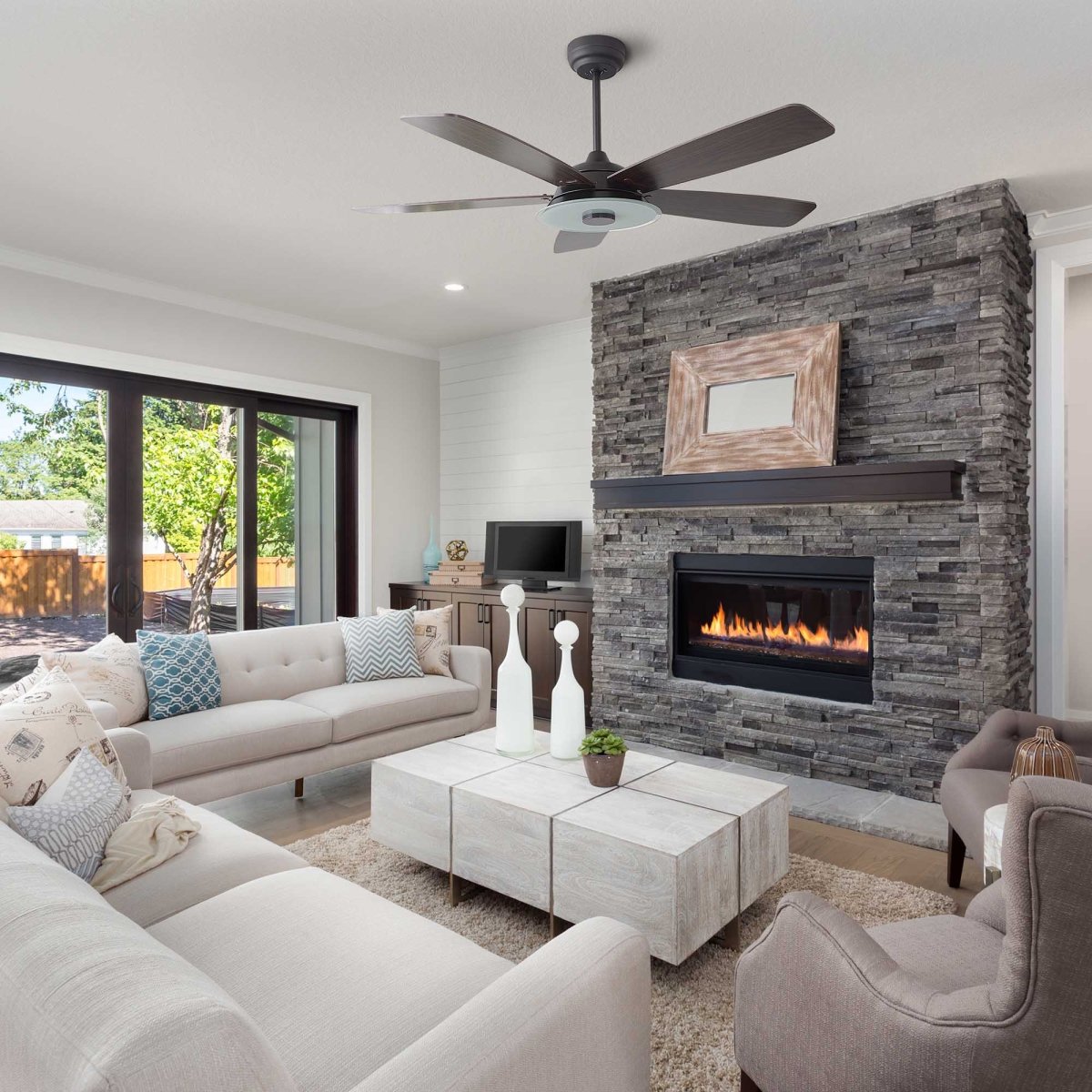 JOURNEY 56 inch 5 - Blade Smart Ceiling Fan with Remote & LED Light - LEDMyPlace