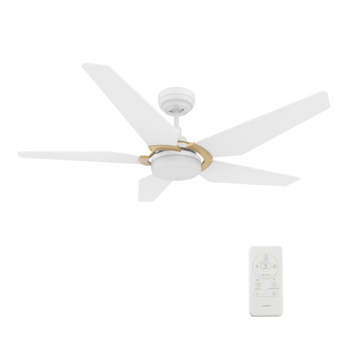 KAJ 52 inch 5 - Blade Smart Ceiling Fan with LED Light & Remote - LEDMyPlace