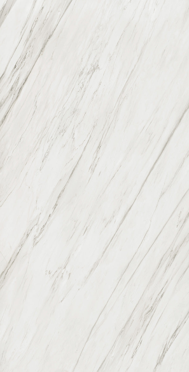 64 x 127 in Majesto Calacatta Cremo Block 31 Bookmatch Cut Polished Sintered Stone Porcelain Slab 12 mm (1/2 in)