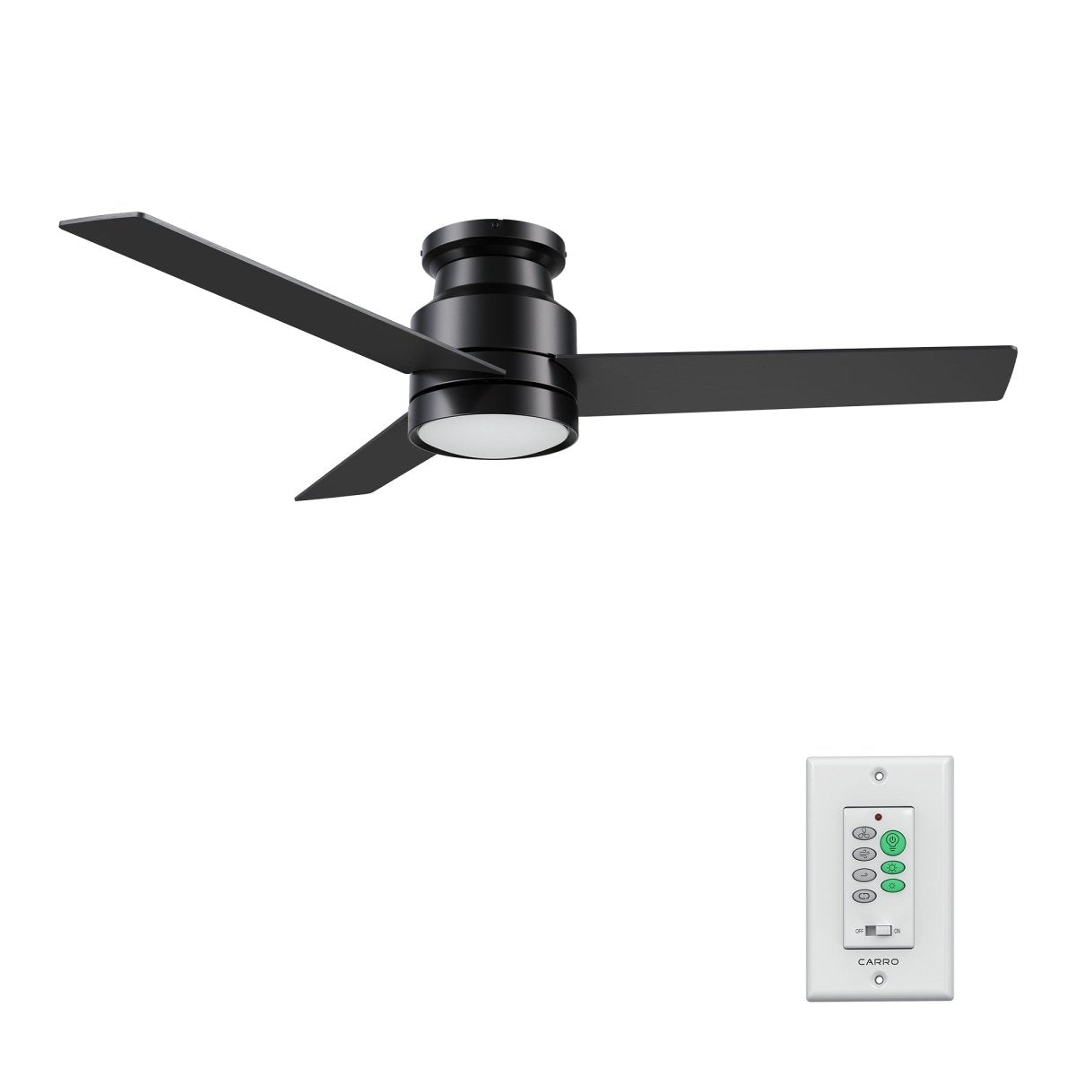 Santana 52 inch 3 blade flush mount ceiling fan with wall control white birchwood reversible blades - LEDMyPlace