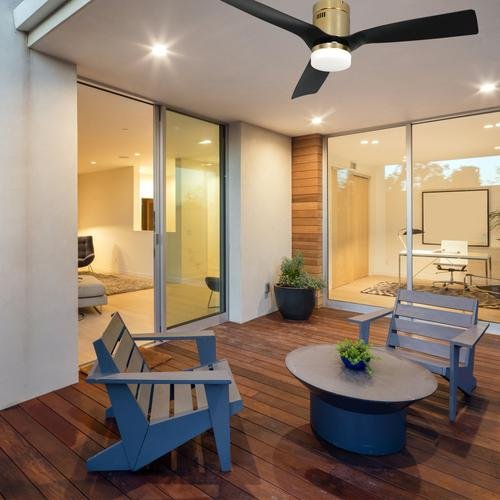 Striver 52" (3 - Blade) White Flush Mount Best Smart Ceiling Fan w/ Dimmable LED Light, Works w/ Remote Control/Alexa/Google Home/Siri - LEDMyPlace