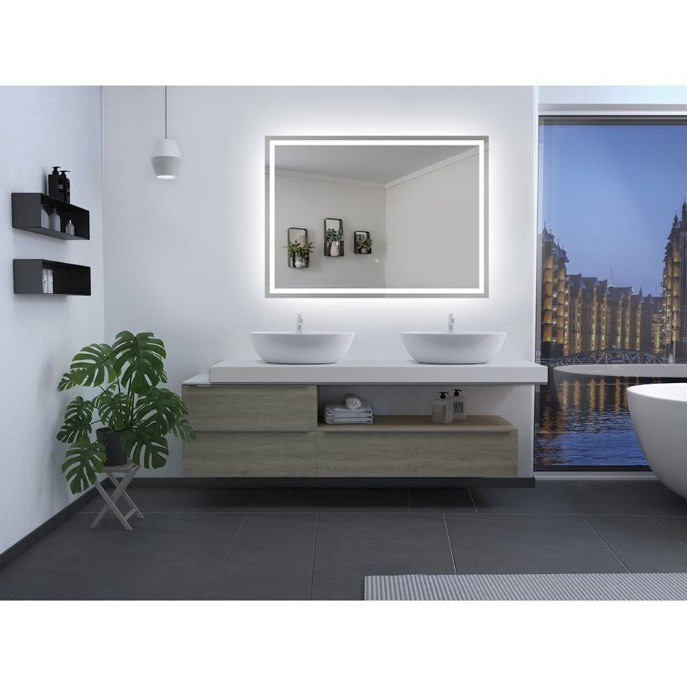 Twinkle 55'' Polished Edge Frosted Panel LED Bathroom Vanity