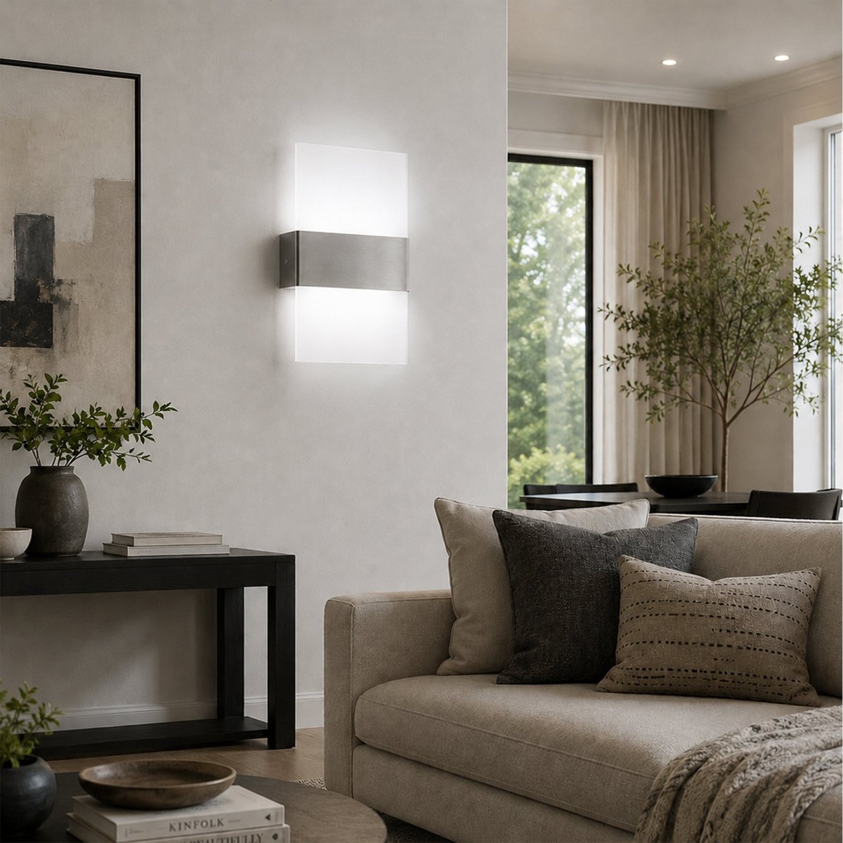 Wall Mounted LED Light Fixture, 5000K, Dimmable, ETL/CE Certificate, Material: Metal + White Acrylic Shade - LEDMyPlace