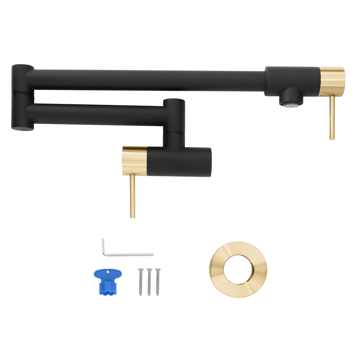 ZLINE Autograph Edition Gemini Pot Filler in Matte Black and Champagne Bronze (GEM-FPF-ZMBCB)